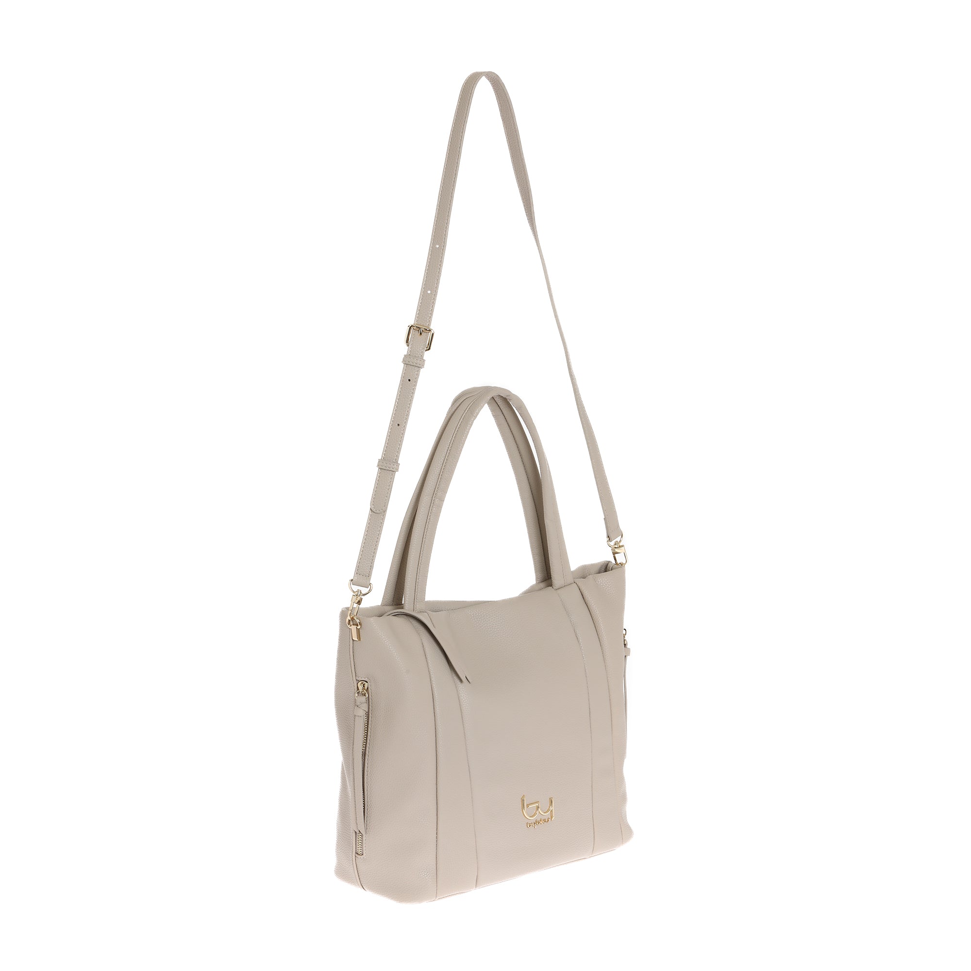 Borsa shopping By Byblos con manici doppi e logo frontale AZZURRO TU | Giò Fashion