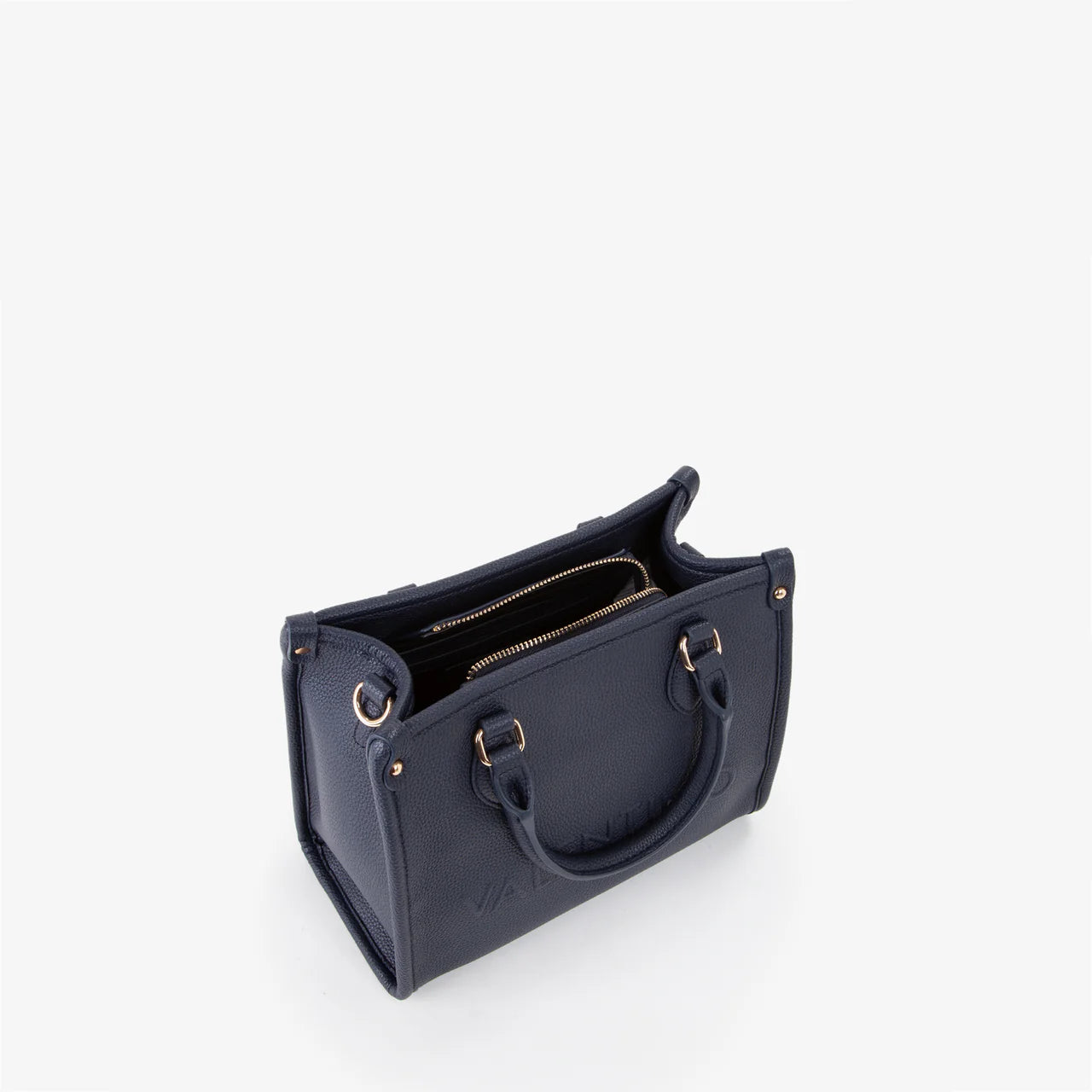 Borsa Valentino shopping a mano con logo in rilievo BLU SCURO TU | Giò Fashion