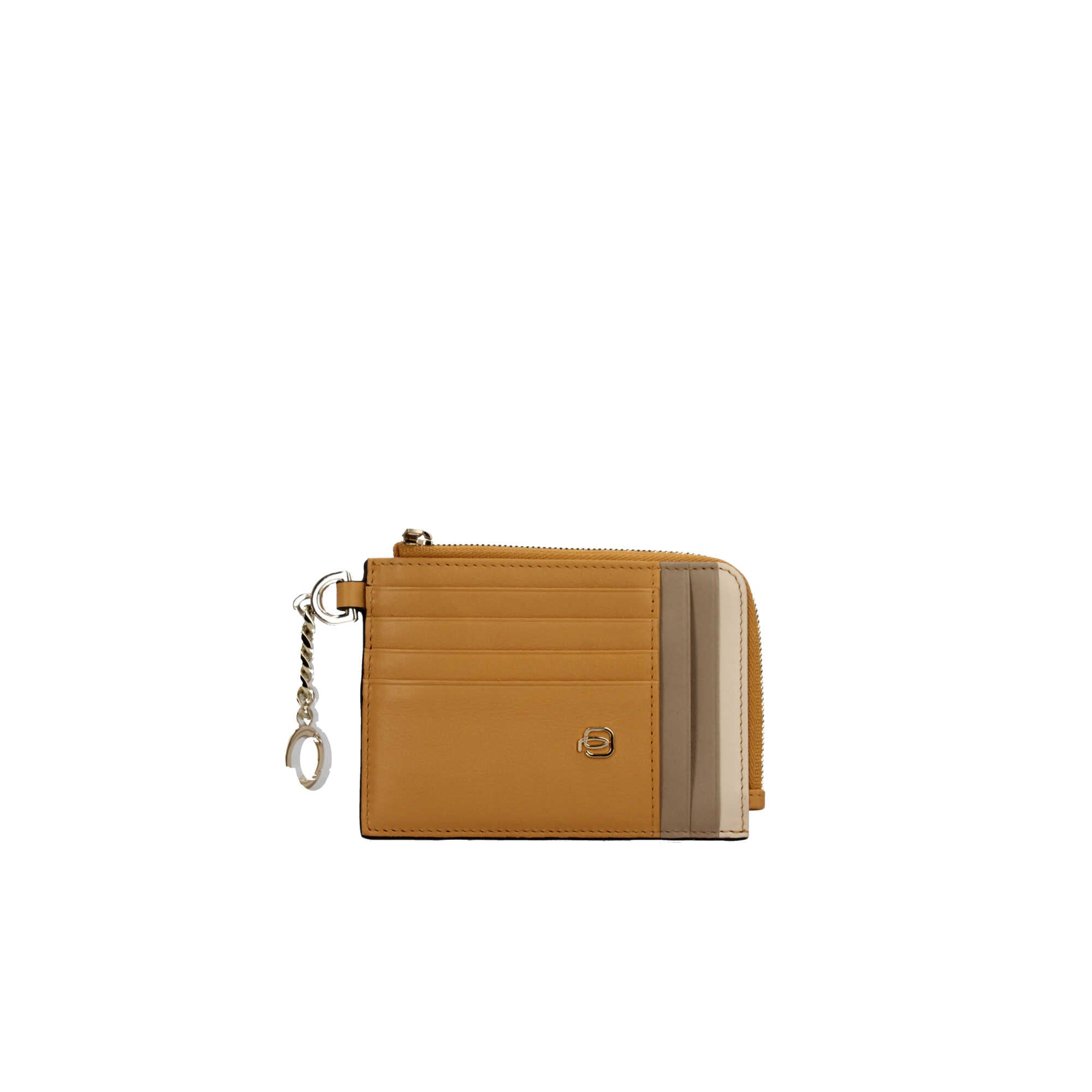 Piquadro portafoglio compatto in pelle con protezione RFID e porta monete Arancione TU | Giò Fashion