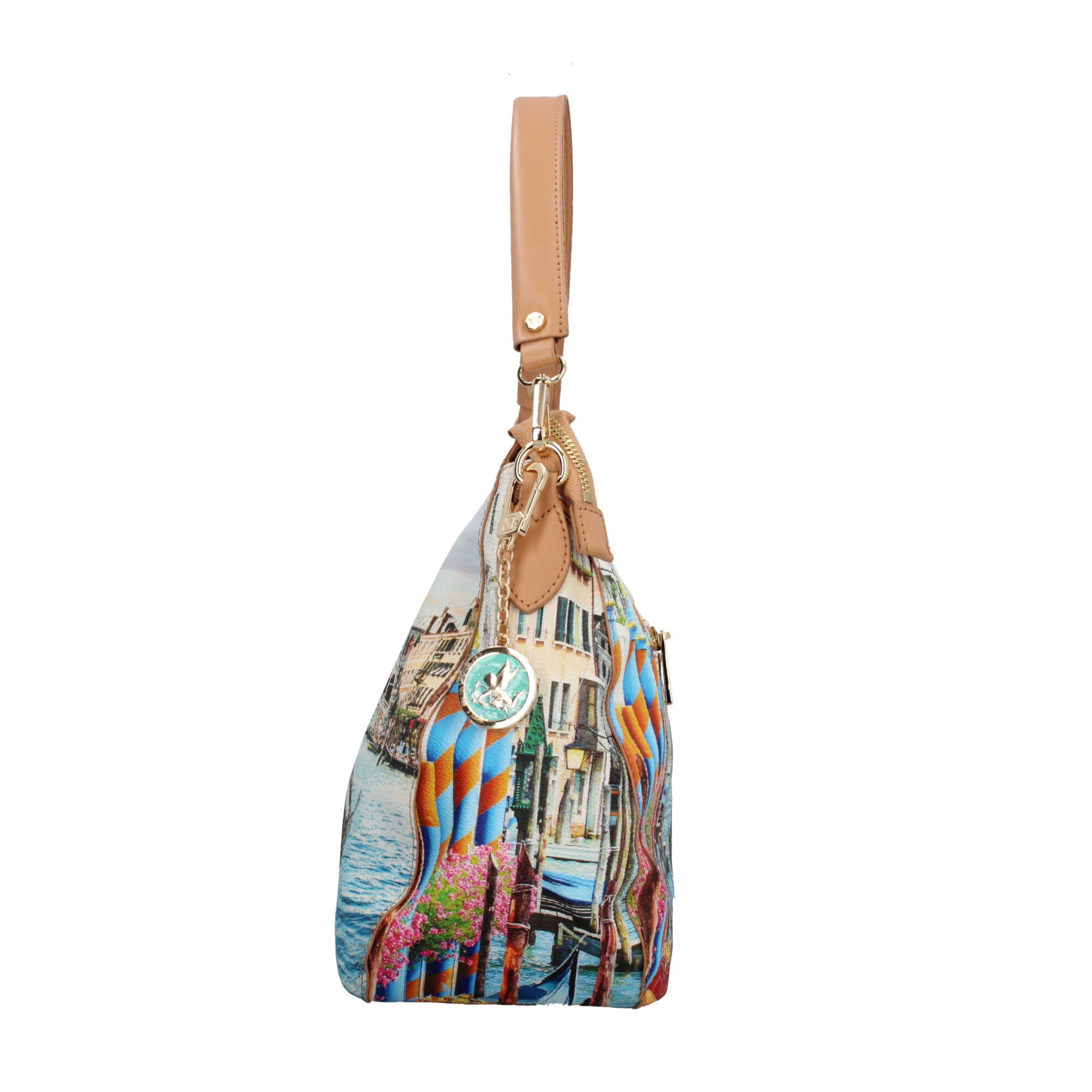 Borsa hobo YNot con stampa artistica e manico removibile per un look versatile DREAM IN VENICE TU | Giò Fashion
