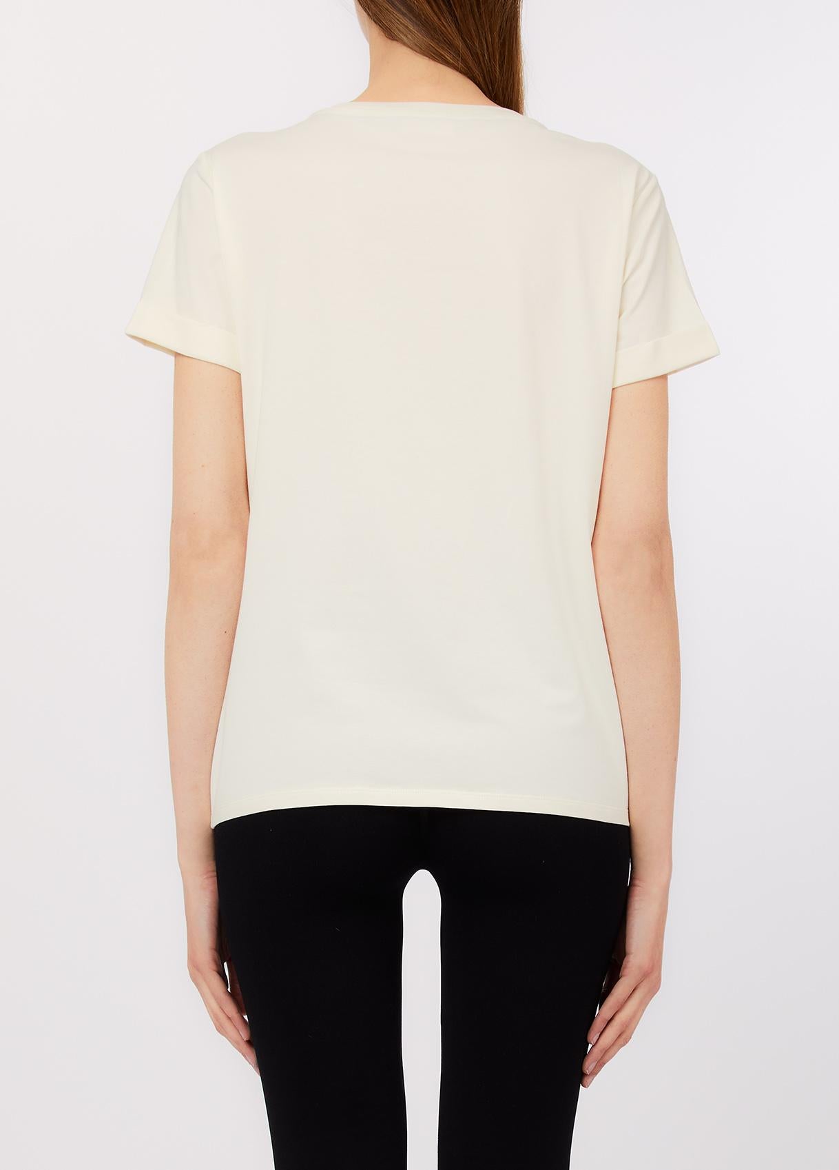 T shirt Liu Jo donna con stampa grafica frontale Bianca S | Giò Fashion