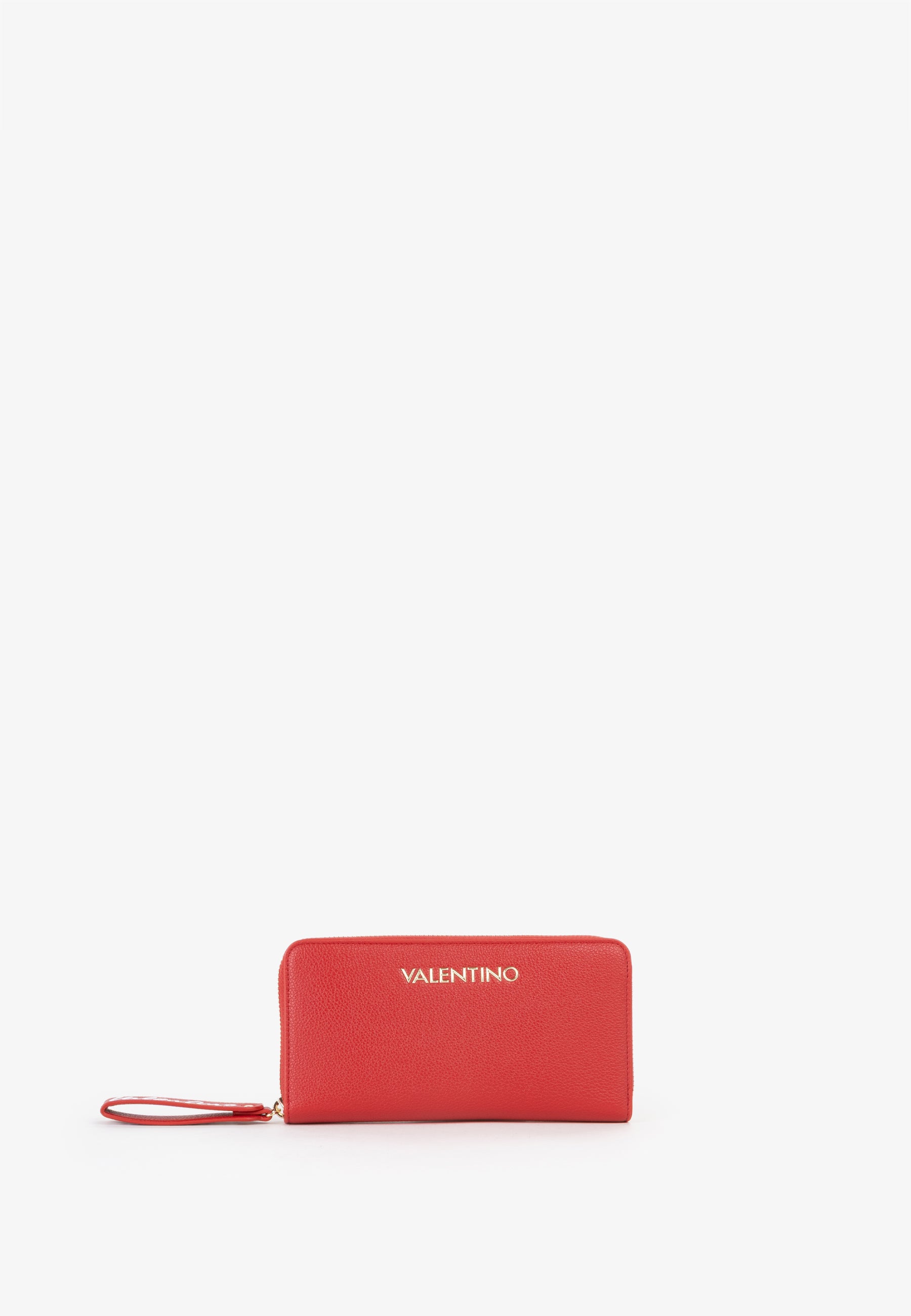 Portafoglio zip around donna Mario Valentino con laccetto e logo frontale Rosso TU | Giò Fashion