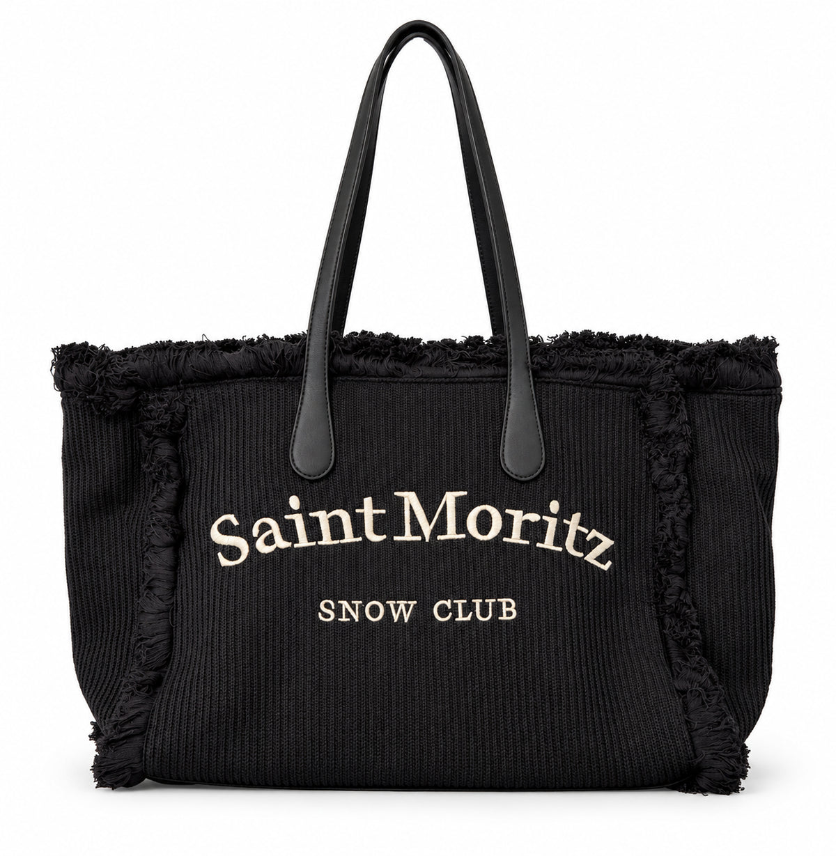Borsa Shopping Kuvé Saint Moritz Snow Club con Dettagli Sfrangiati