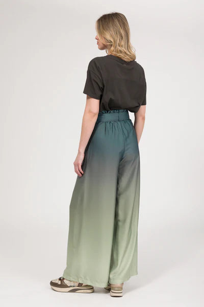 Pantaloni donna Anekke a gamba larga con cintura stile casual elegante VERDE L/XL | Giò Fashion