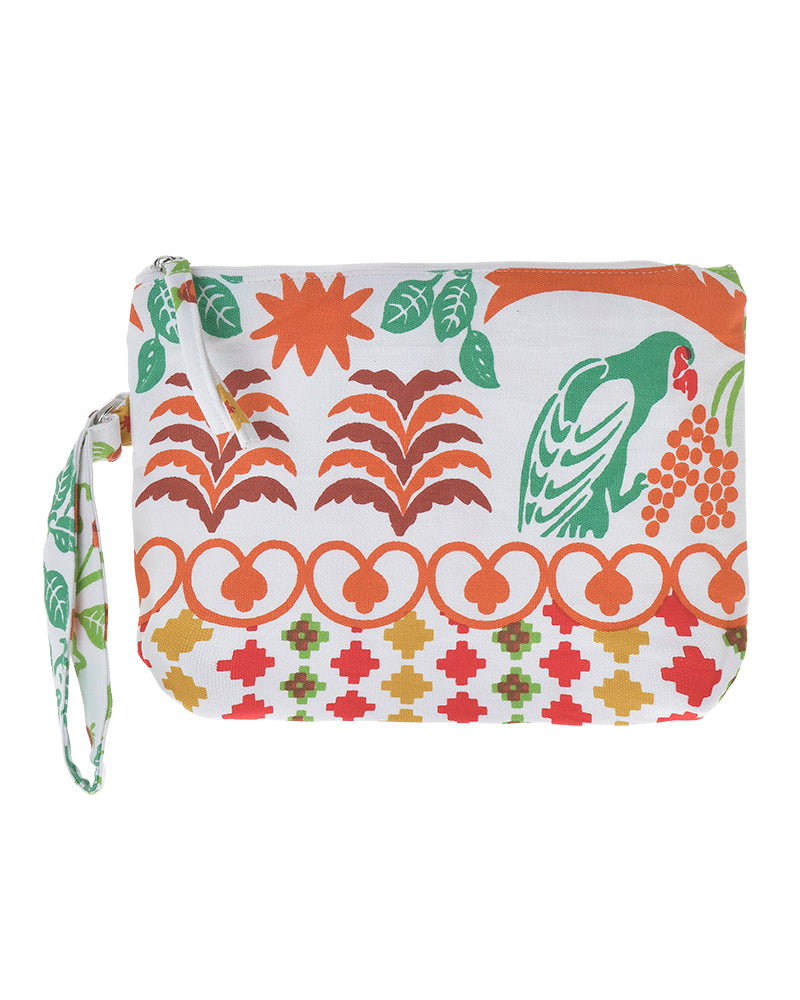 Ble Resort Collection Borsetta Multicolore in Tessuto con Pappagalli