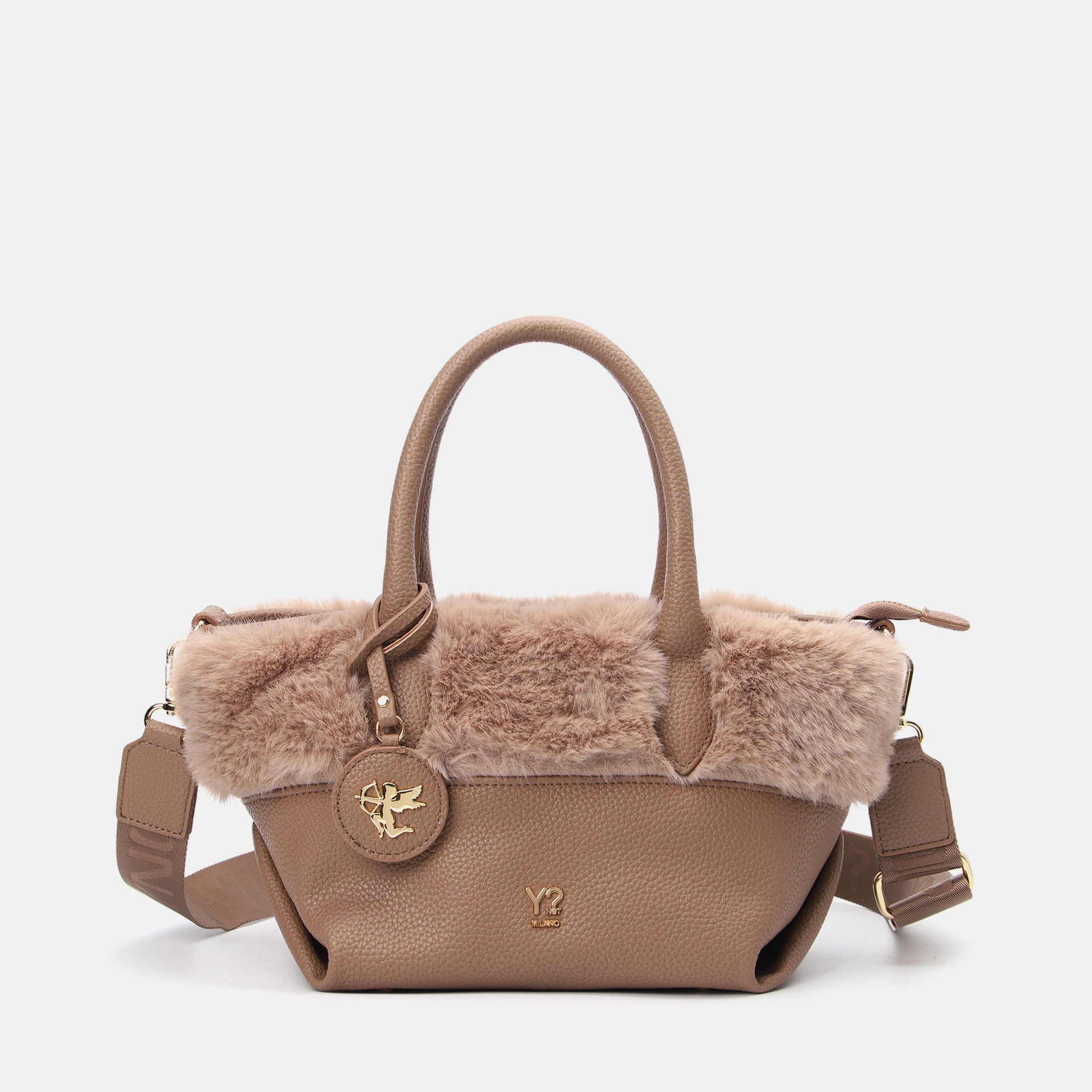 Ynot? Start Borsa Tote Donna con Dettaglio in Eco Pelliccia