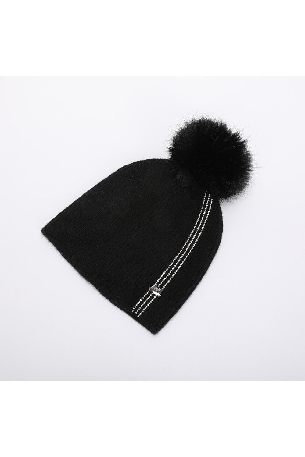 Cappello donna Mimi Mua con pon pon e dettagli luminosi NERO TU | Giò Fashion