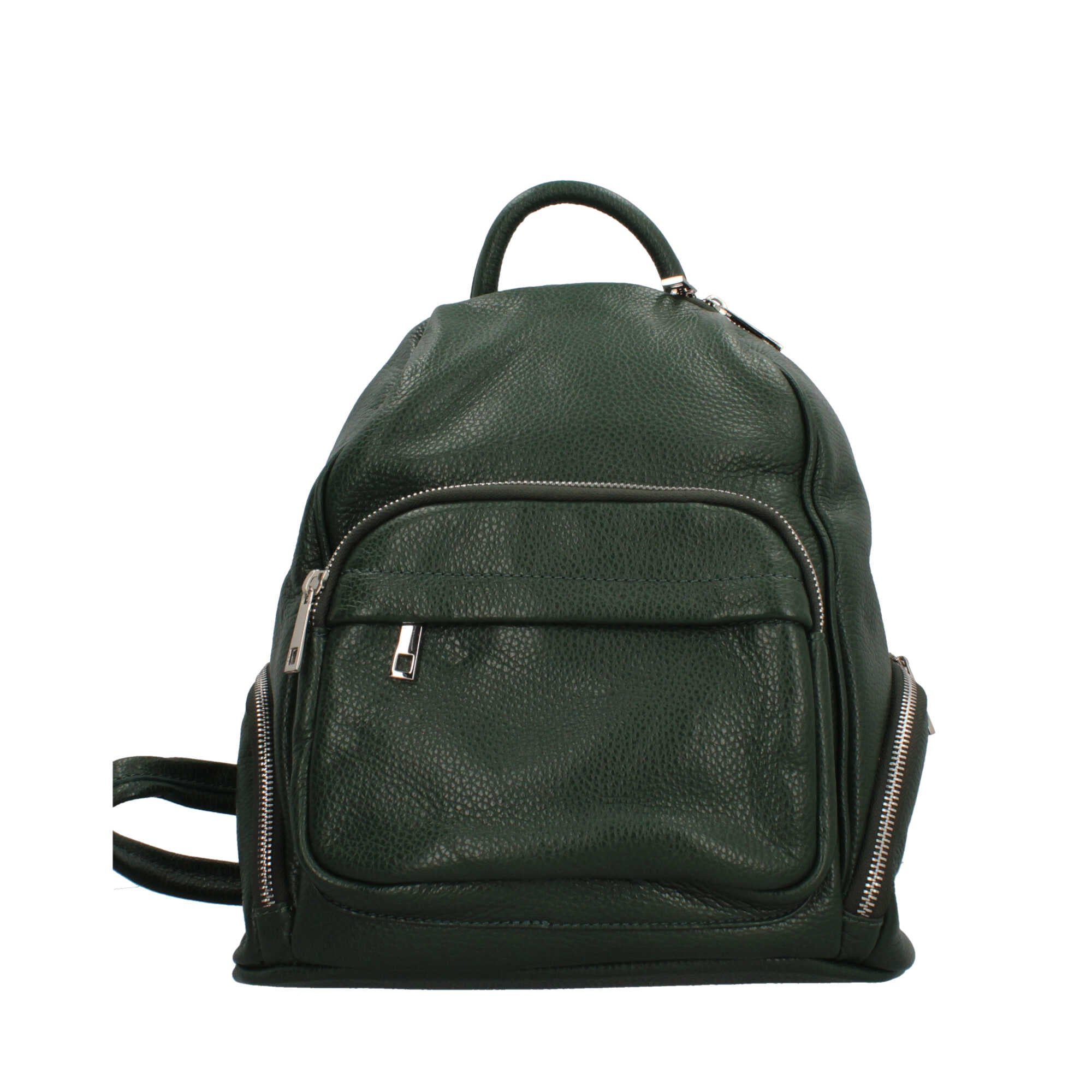 Zaino Made in Italy con tasca frontale e zip laterali VERDE TU | Giò Fashion