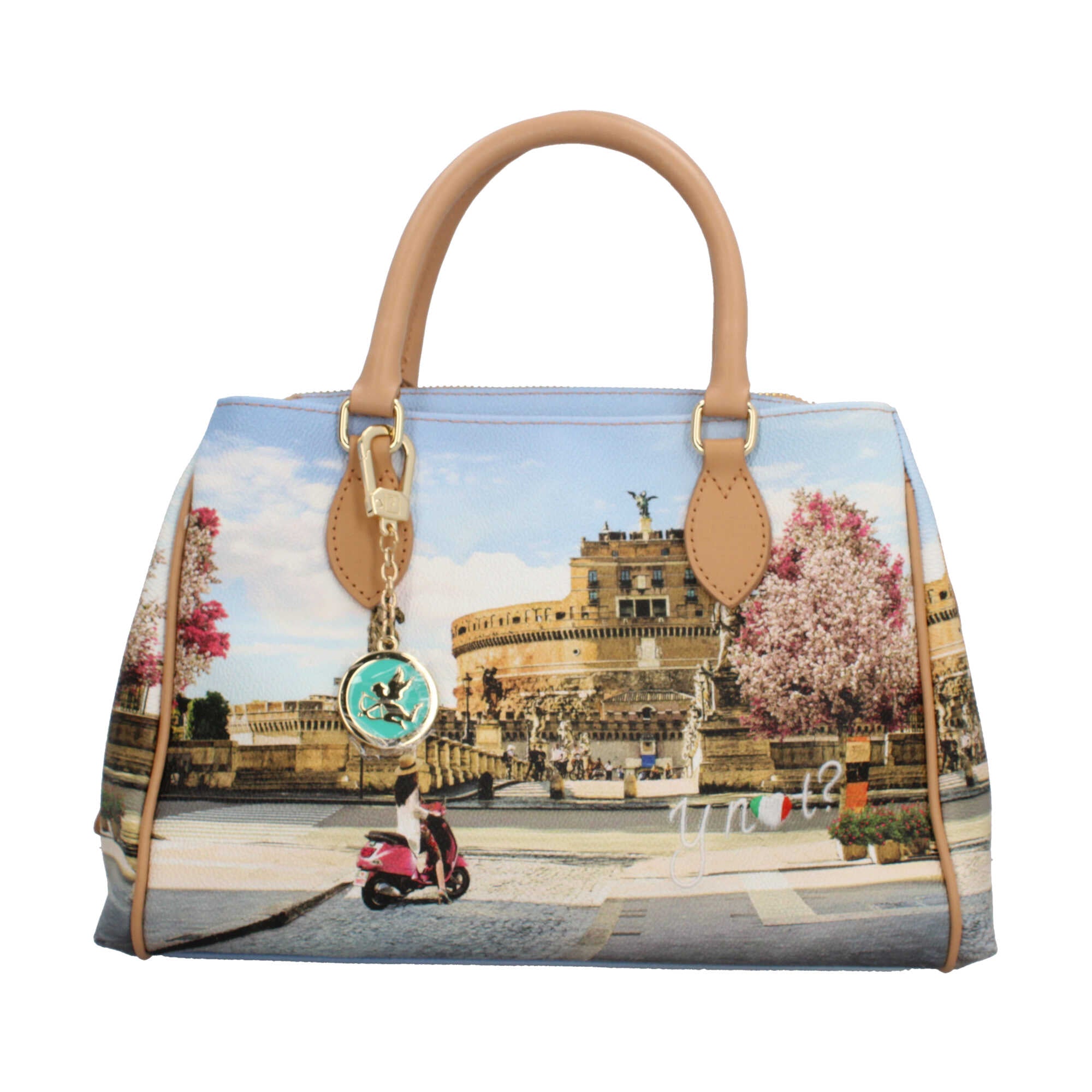 Borsa YNot Milano a mano con stampa ROMAN HOLIDAYS TU | Giò Fashion