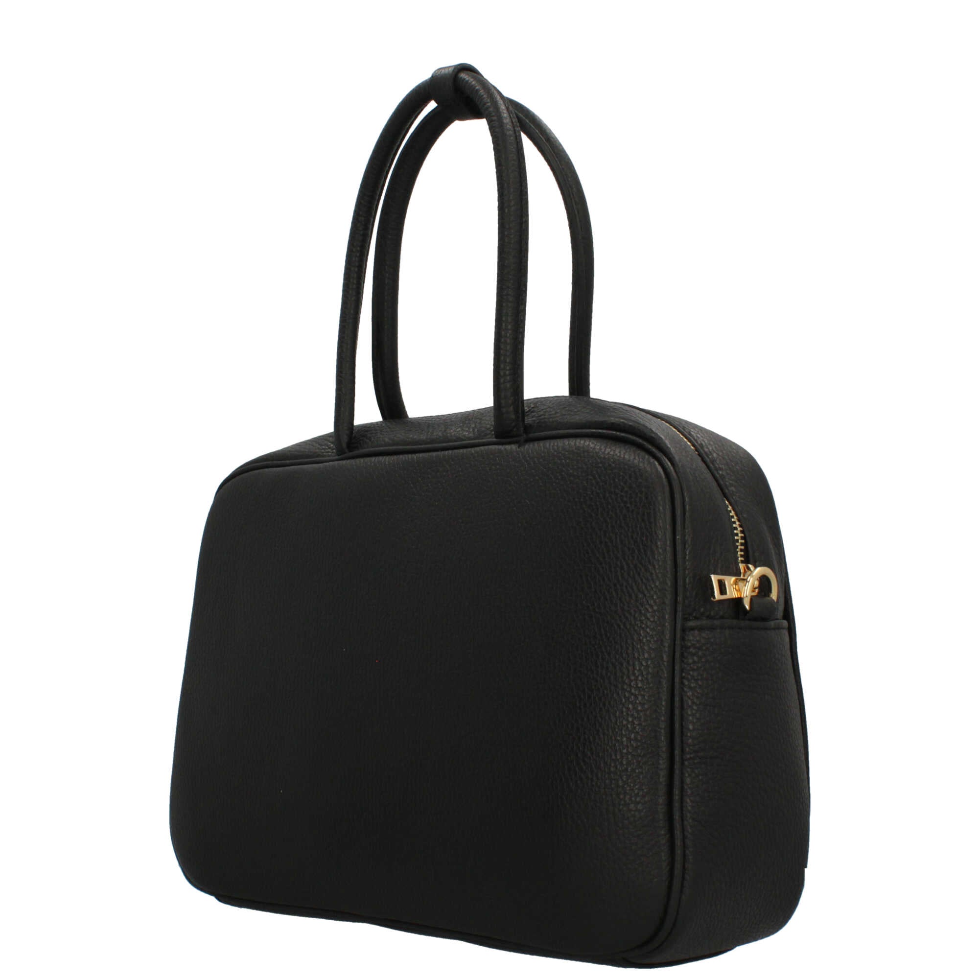 Borsa a mano Made in Italy in pelle martellata con doppio manico e tracolla BLU SCURO TU | Giò Fashion