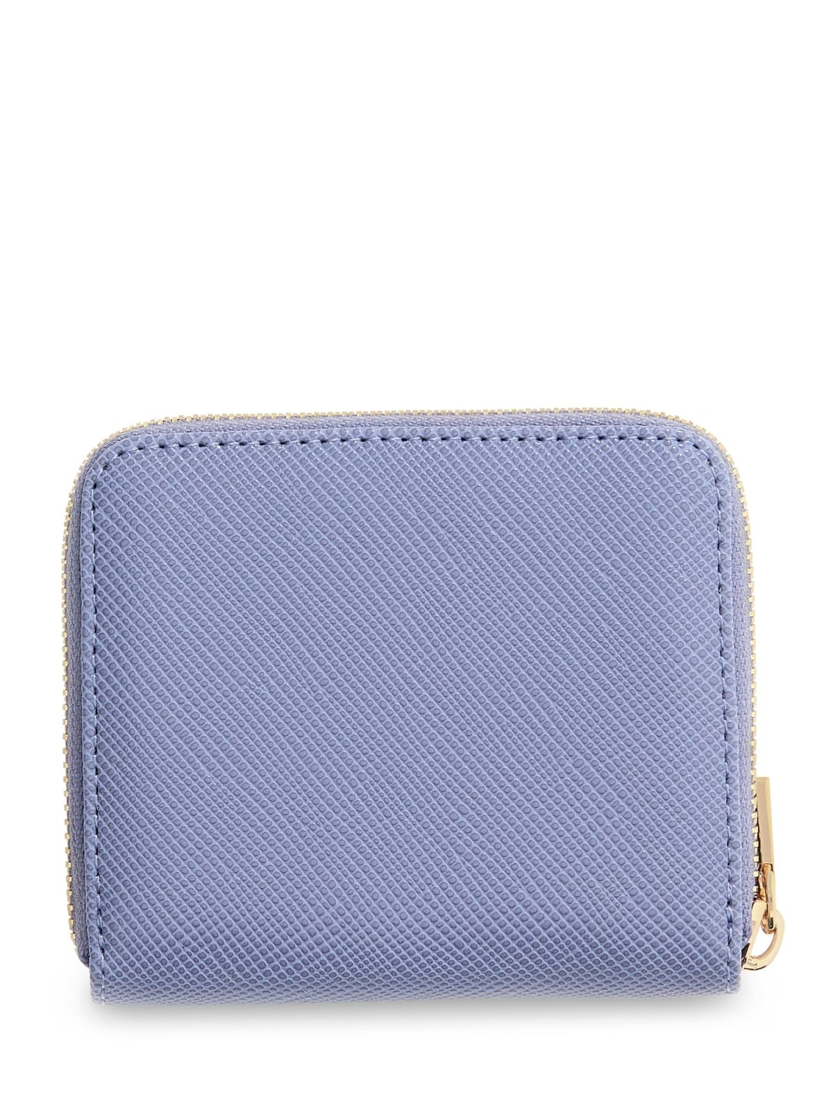 Portafoglio Guess donna con zip logo frontale e texture BLU GRIGIO TU | Giò Fashion