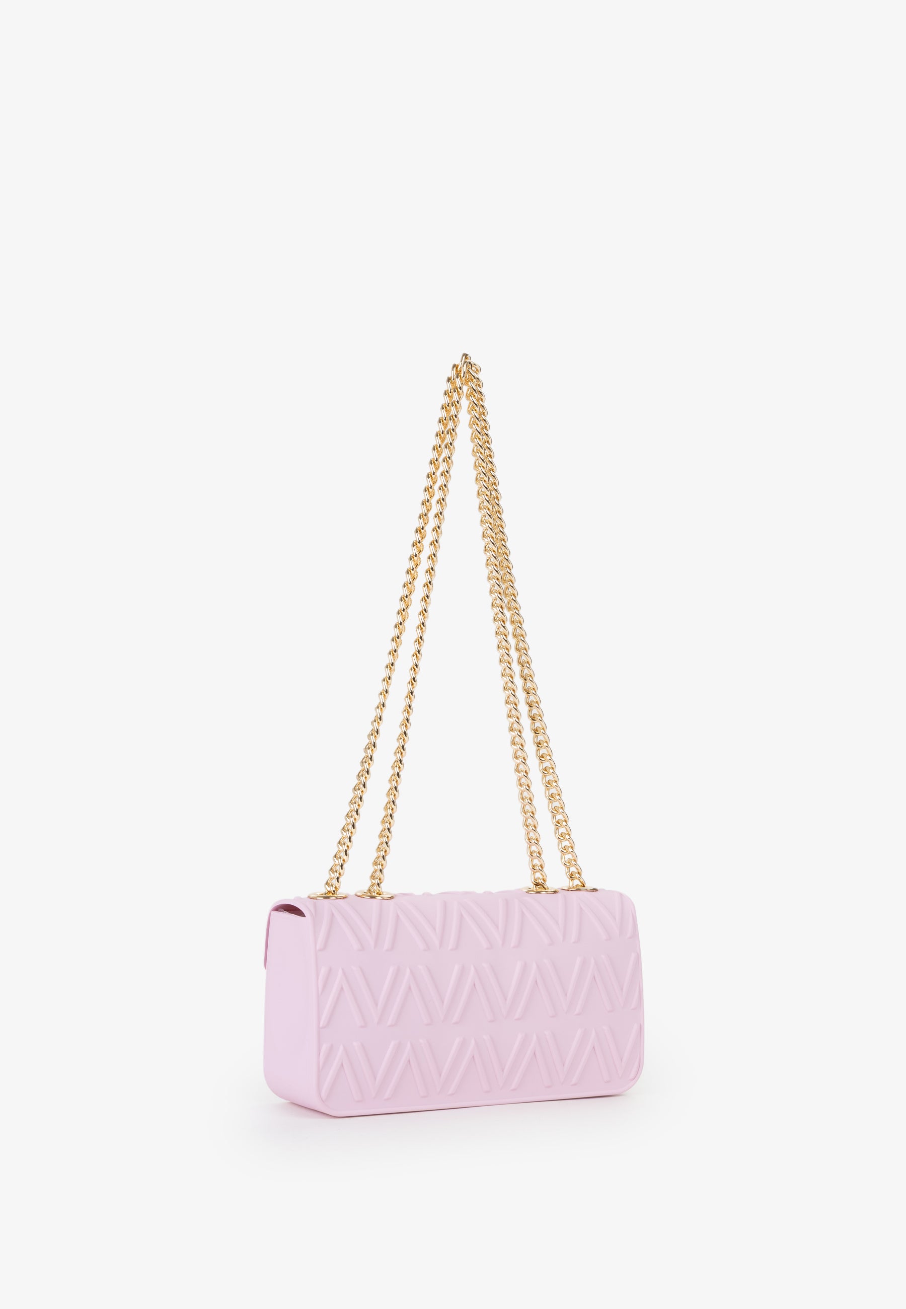 Borsa a spalla Mario Valentino con catena dorata e logo frontale iconico Cipria TU | Giò Fashion