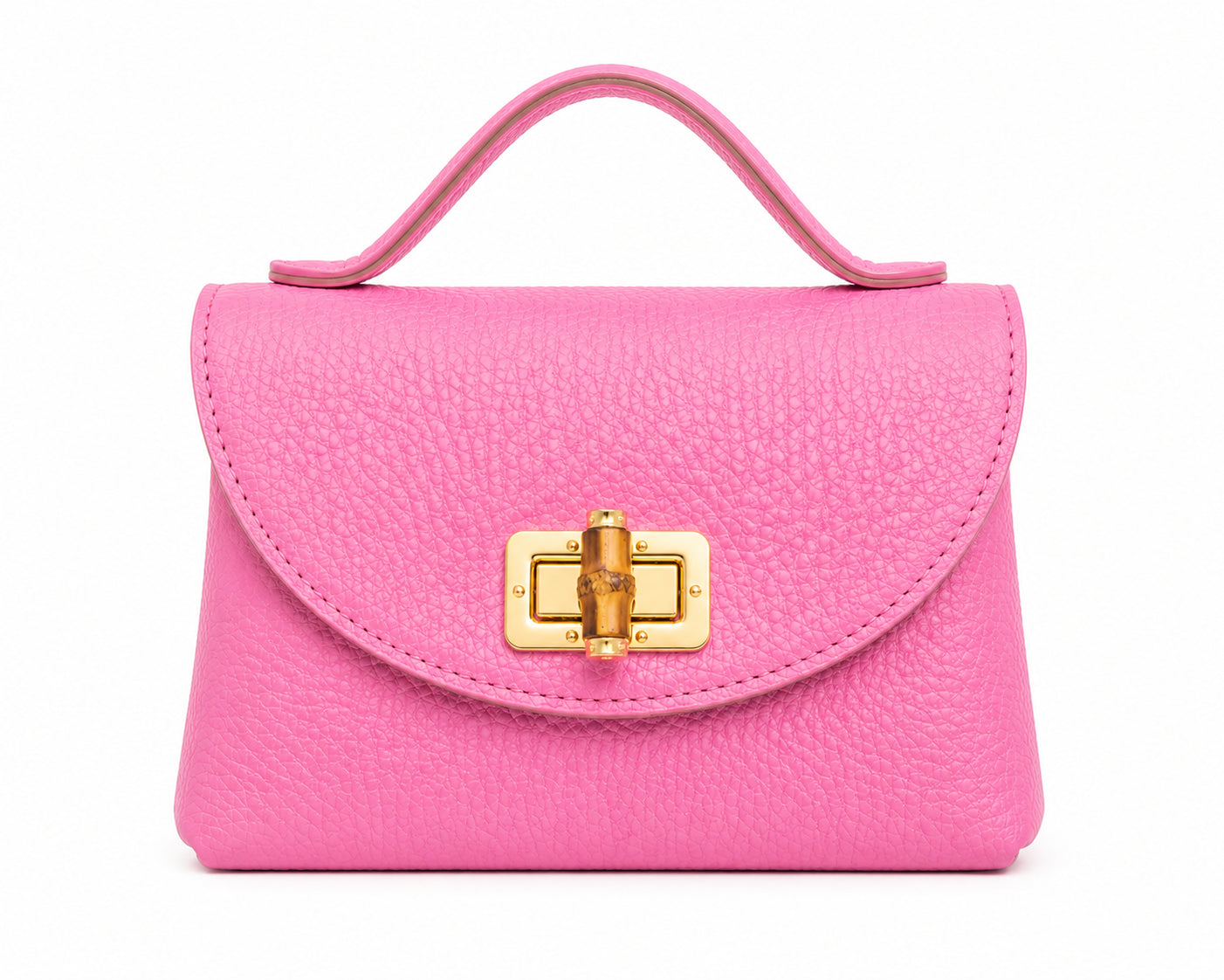Borsa a Mano Vera Pelle Donna con Chiusura Gioiello