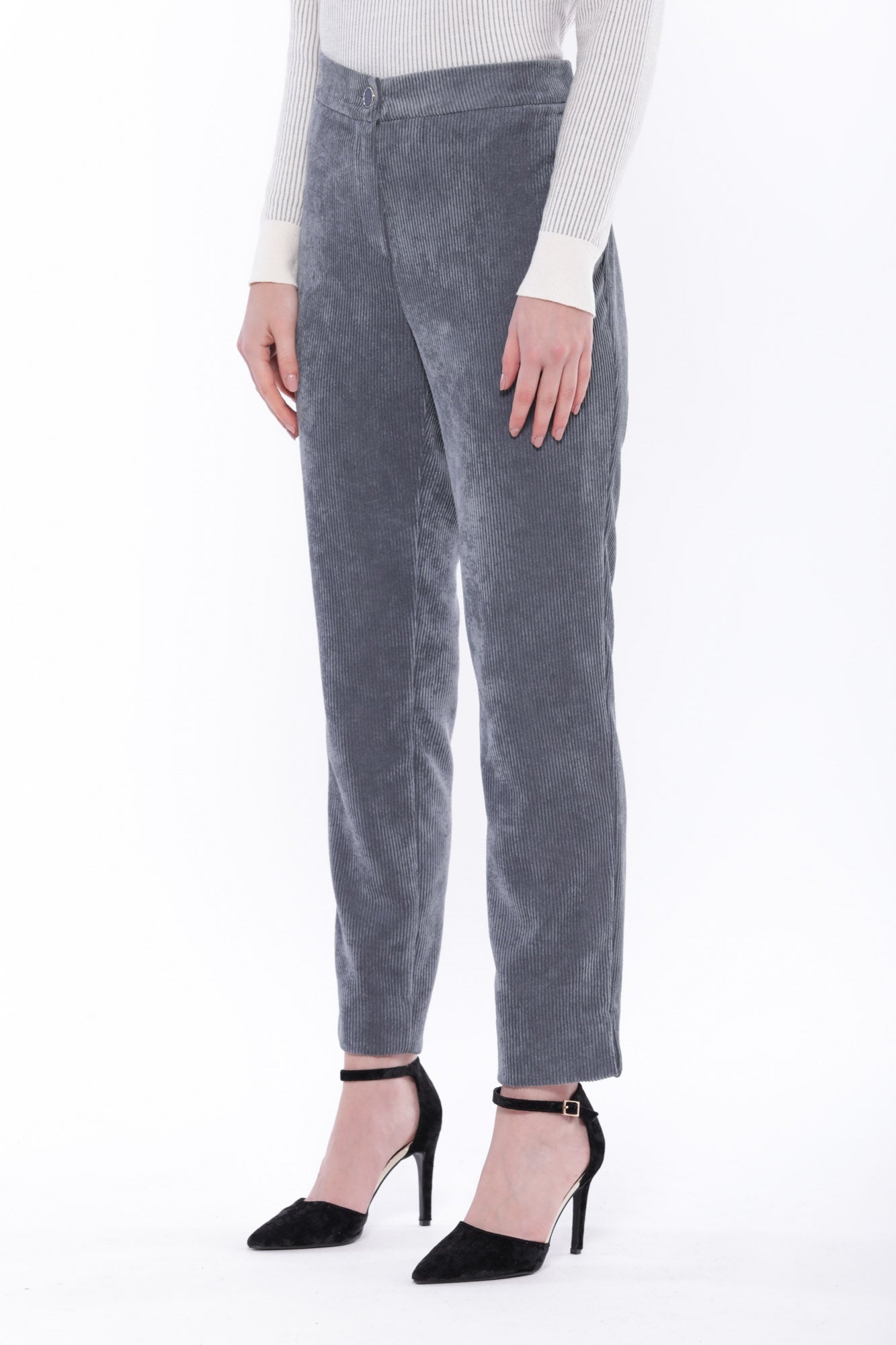 Pantalone sigaretta in velluto Mimi Mua con elastico