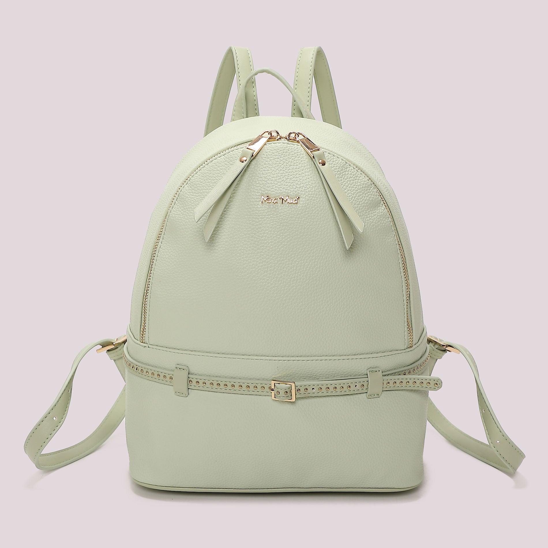 Zaino donna Mimi Mua elegante con zip doppia e dettaglio cintura