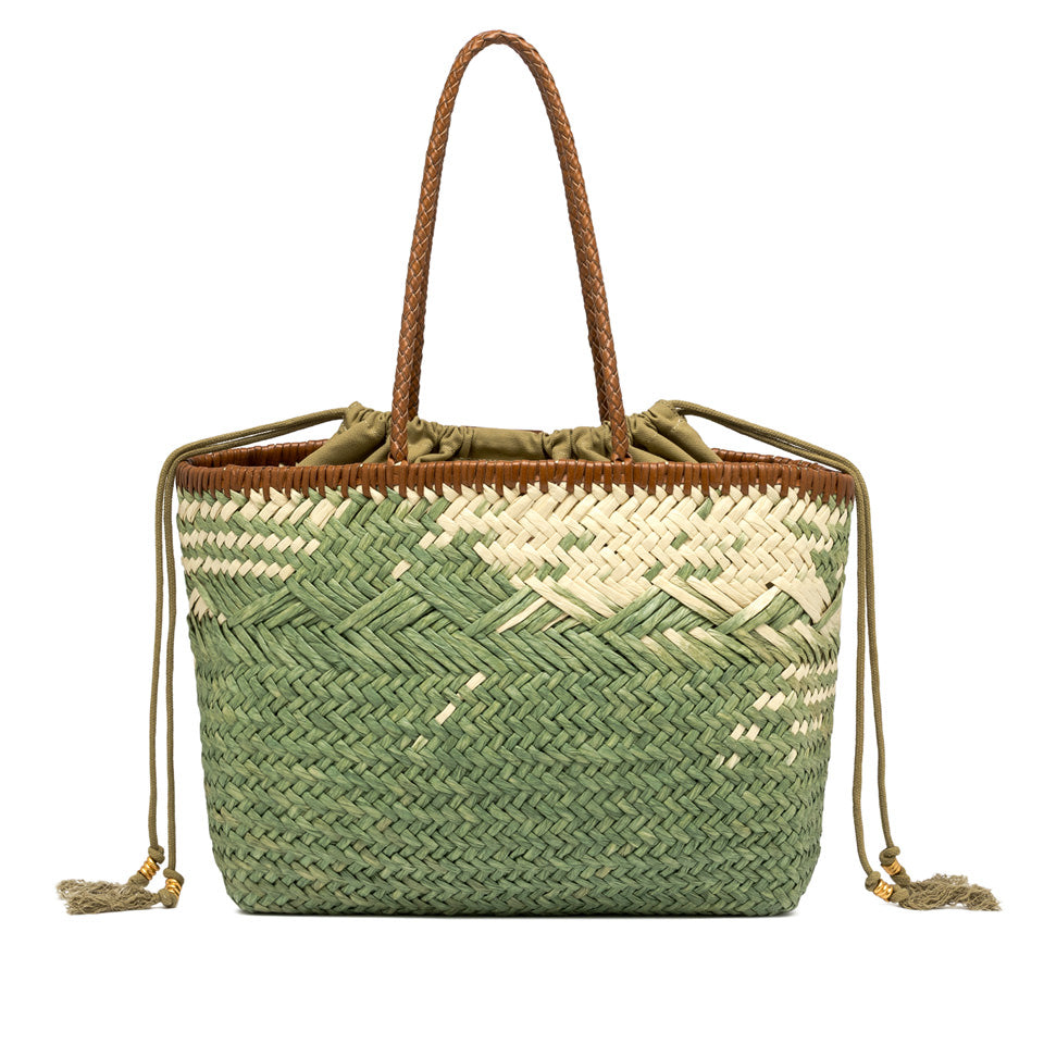 Borsa Basket Gianni Chiarini Paloma in paglia intrecciata Verde TU | Giò Fashion