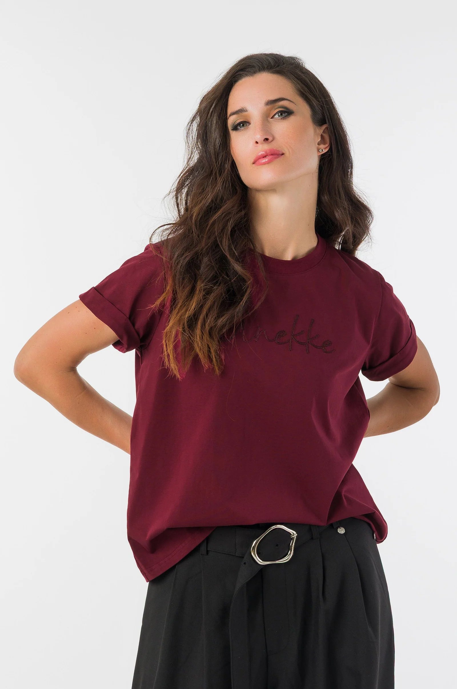 T-Shirt Donna Anekke con Logo Frontale e Maniche Corte