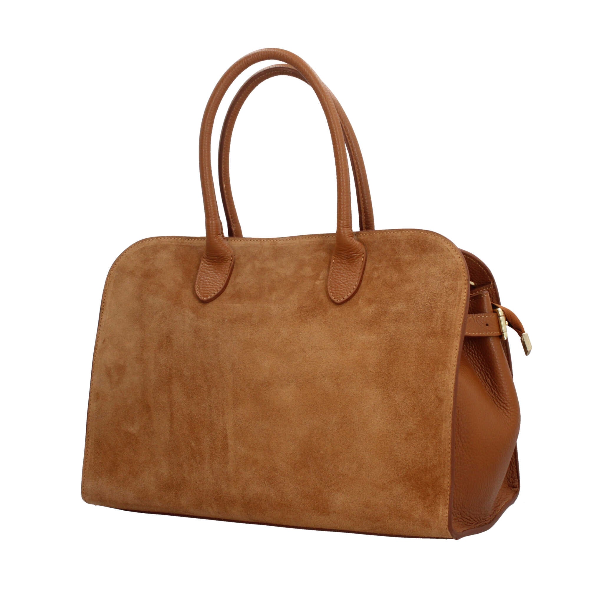 Borsa shopping a spalla in vera pelle Made in Italy