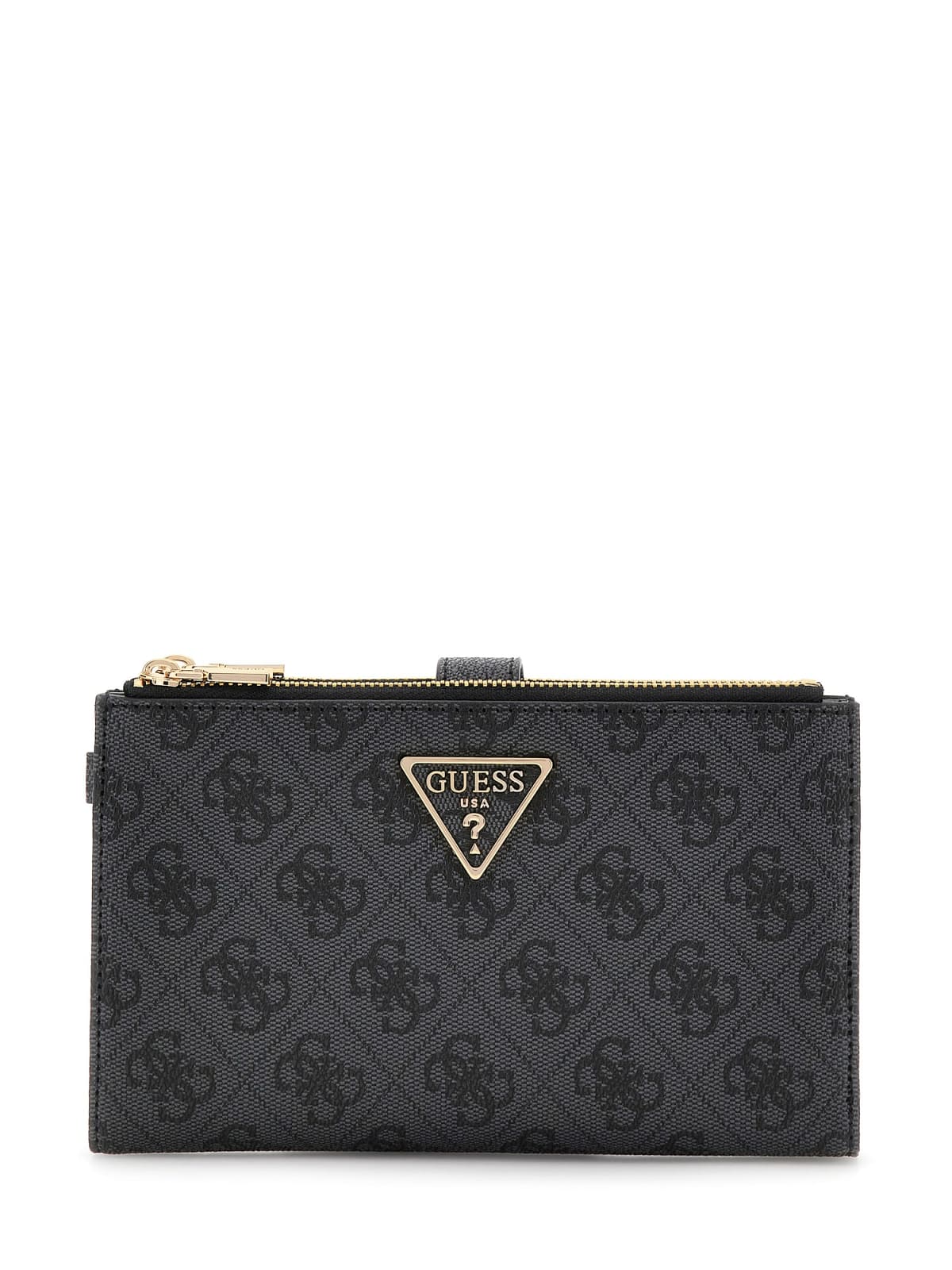Portafogli Guess Laurel II double zip organizer logo NERO LOGO TU | Giò Fashion