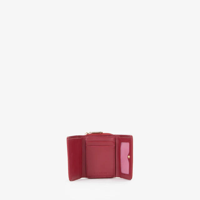 Portafoglio Valentino compatto in pelle sintetica con chiusura zip BORDEAUX TU | Giò Fashion