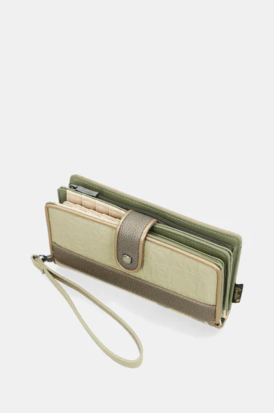 Portafoglio donna Anekke grande con zip e laccetto da polso VERDE TU | Giò Fashion