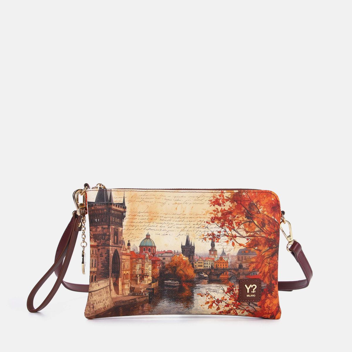 Ynot? Yes Bag Clutch Donna con Tracolla e Tasca Zip