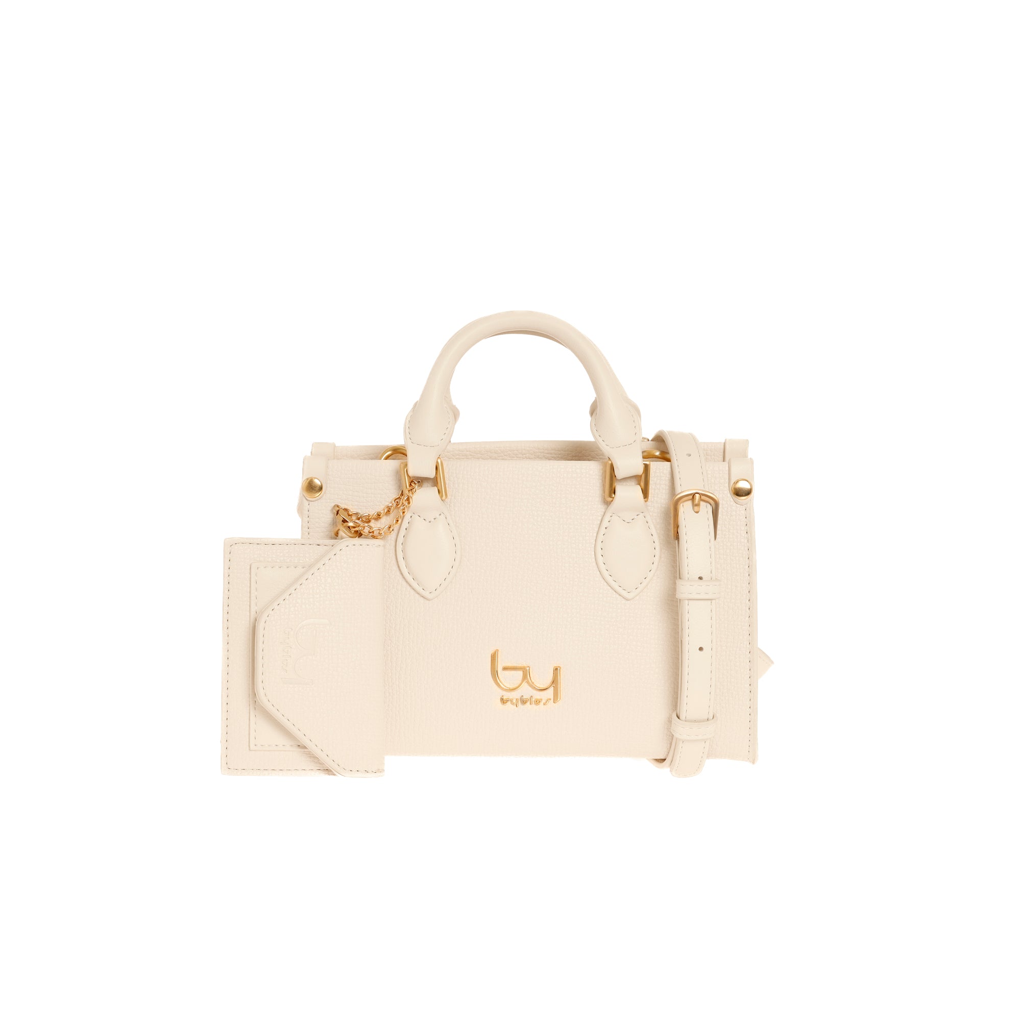 Borsa a mano Byblos donna compatta con tracolla regolabile e accessorio coordinato AVORIO TU | Giò Fashion