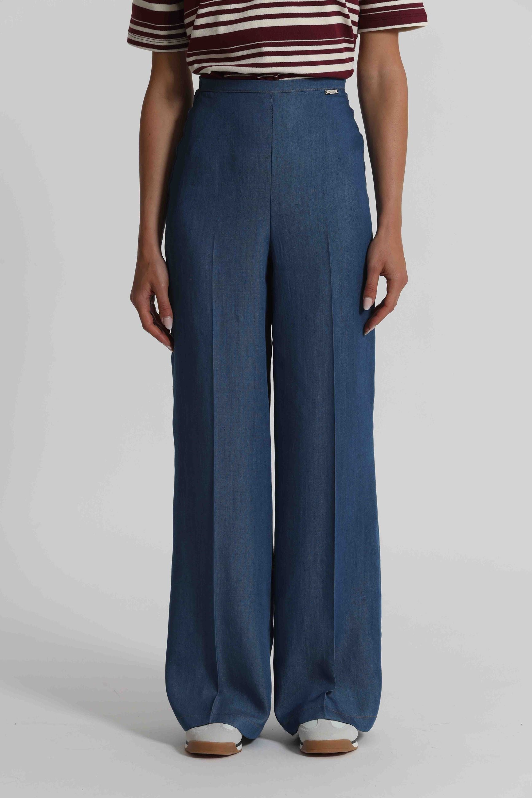 Pantalone palazzo donna Mimi Mua fluido a vita alta dal taglio moderno