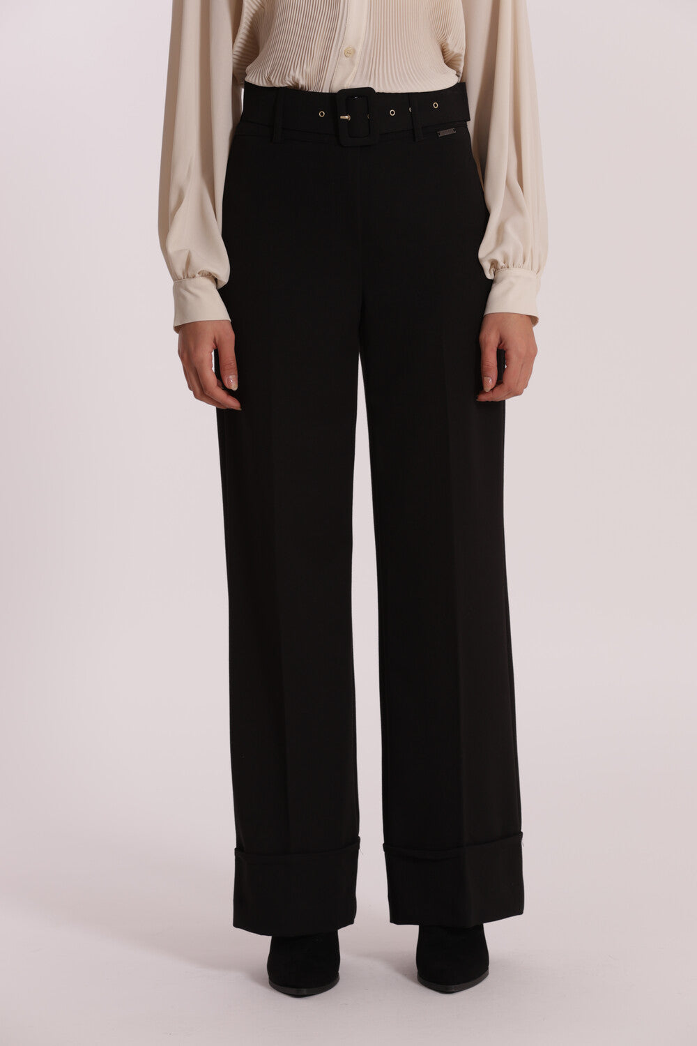 Pantalone elegante Mimi Mua donna con cintura NERO XL | Giò Fashion