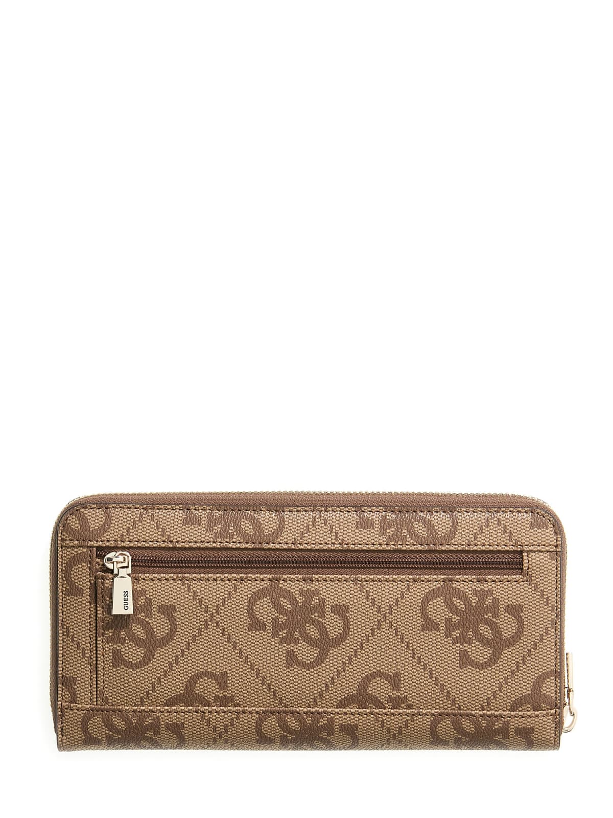 Portafoglio Guess donna zip around logo all over con morsetto LATTE LOGO TU | Giò Fashion