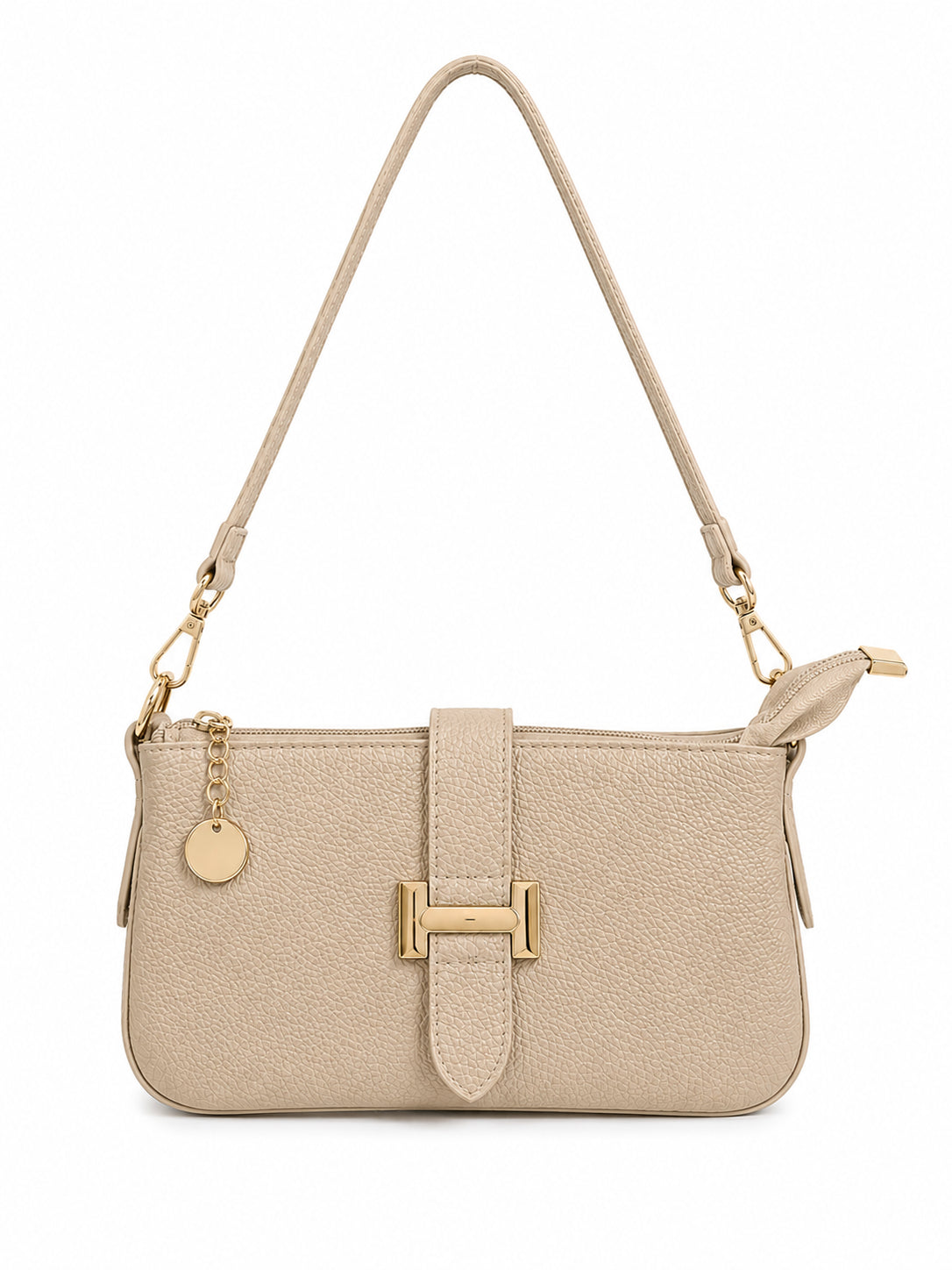 Borsa a Tracolla Vera Pelle Donna Compatta con Chiusura Decorativa