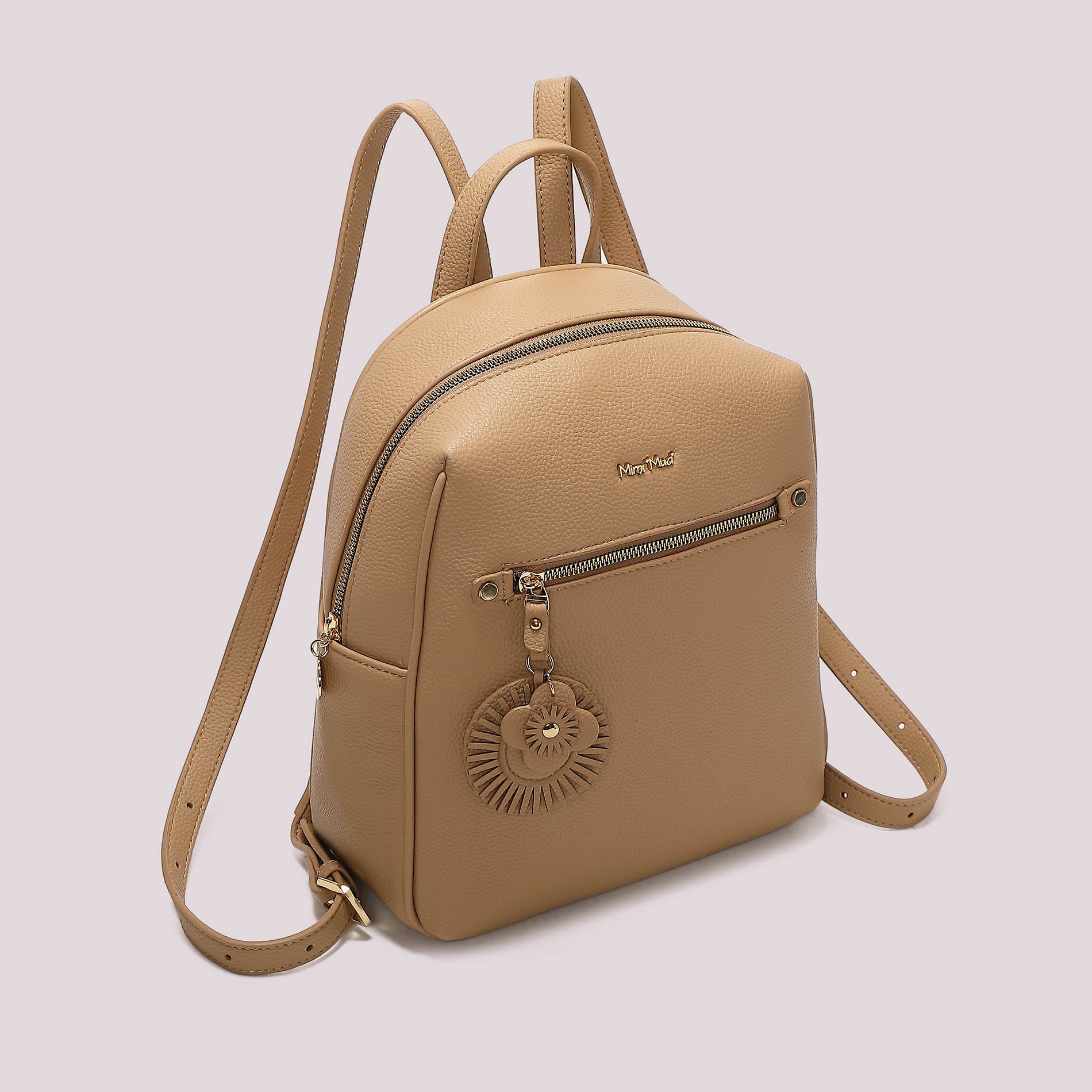 Zaino donna rosso Mimi Mua con tasca frontale e charm decorativo