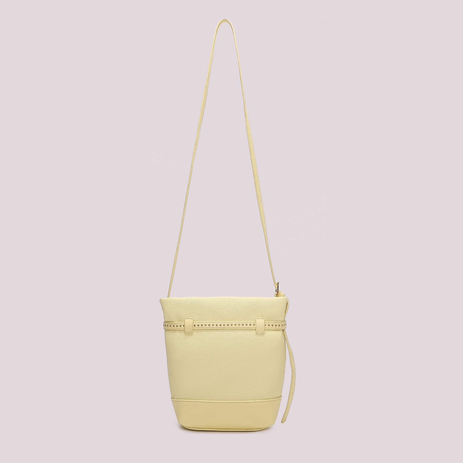 Borsa tracolla Mimi Mua compatta con cintura decorativa e borchie GIALLO CHIARO TU | Giò Fashion