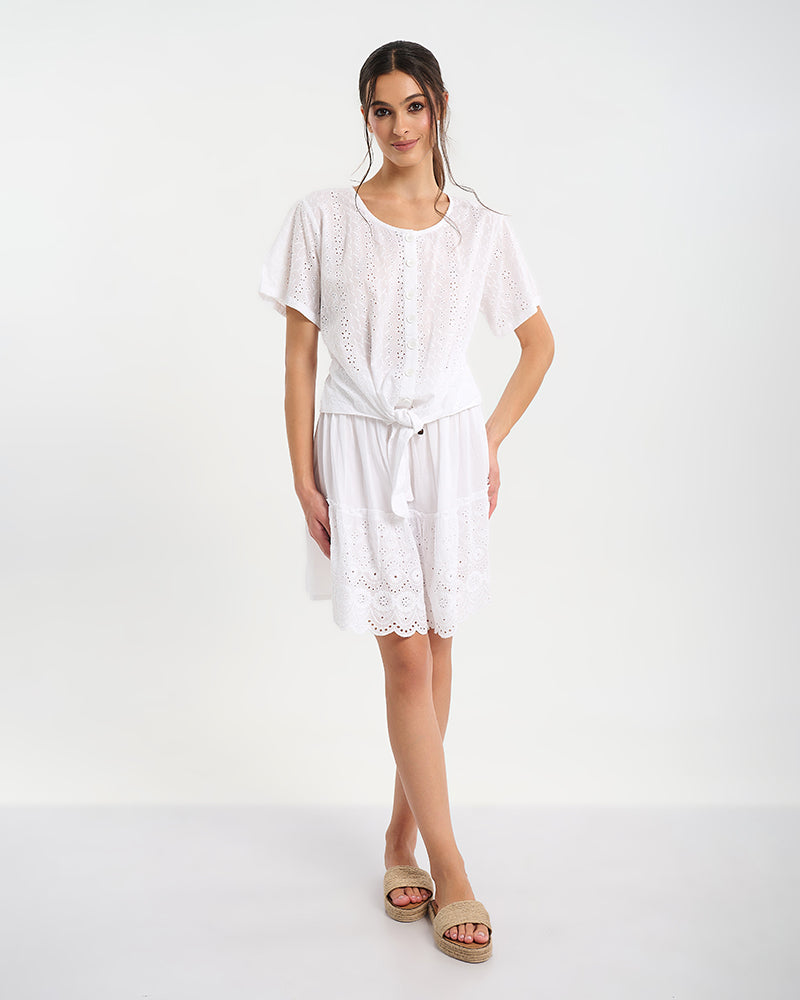 Ble Resort Collection Top a Maniche Corte con Bottoni