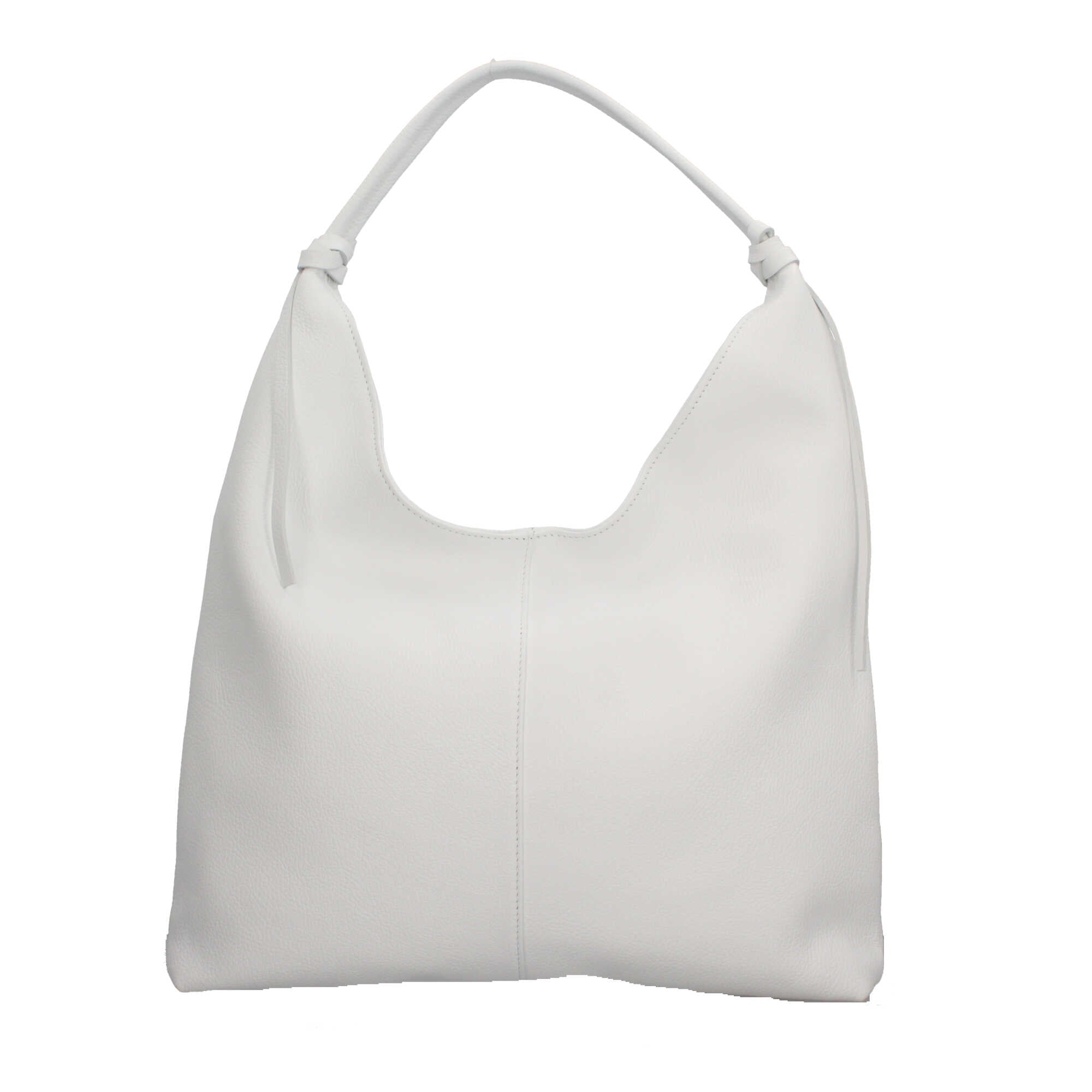 Borsa a spalla in pelle martellata Made in Italy dal taglio morbido