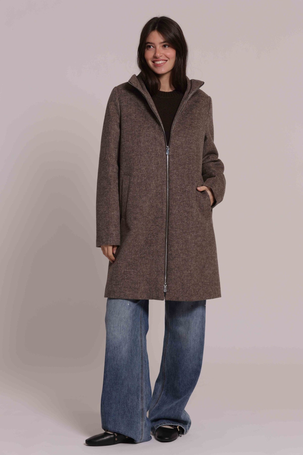 Cappotto Donna 2 in 1 in Lana con Piumino Staccabile e Cappuccio Mimi Mua
