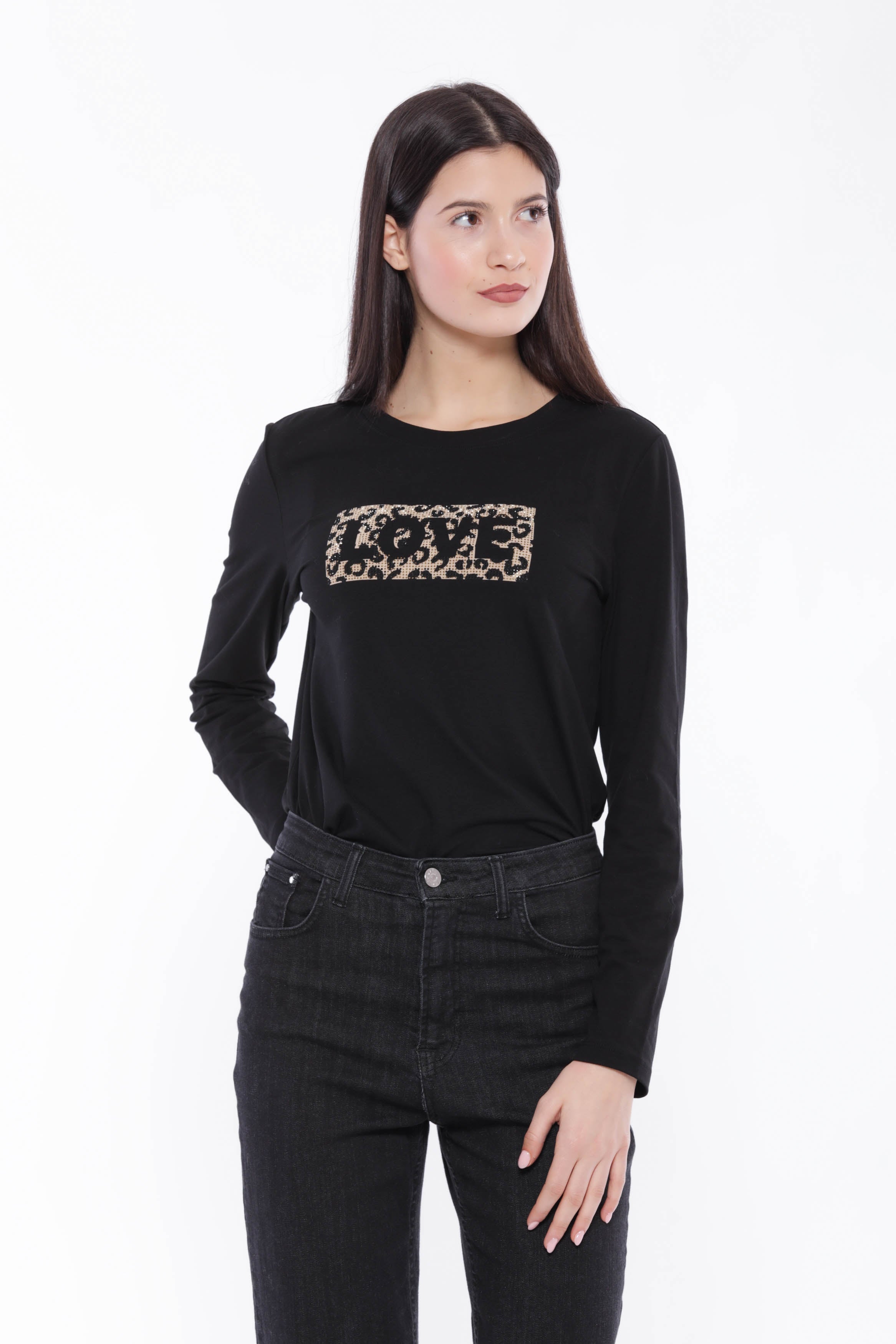 Maglia a maniche lunghe Mimi Mua con stampa "Love"