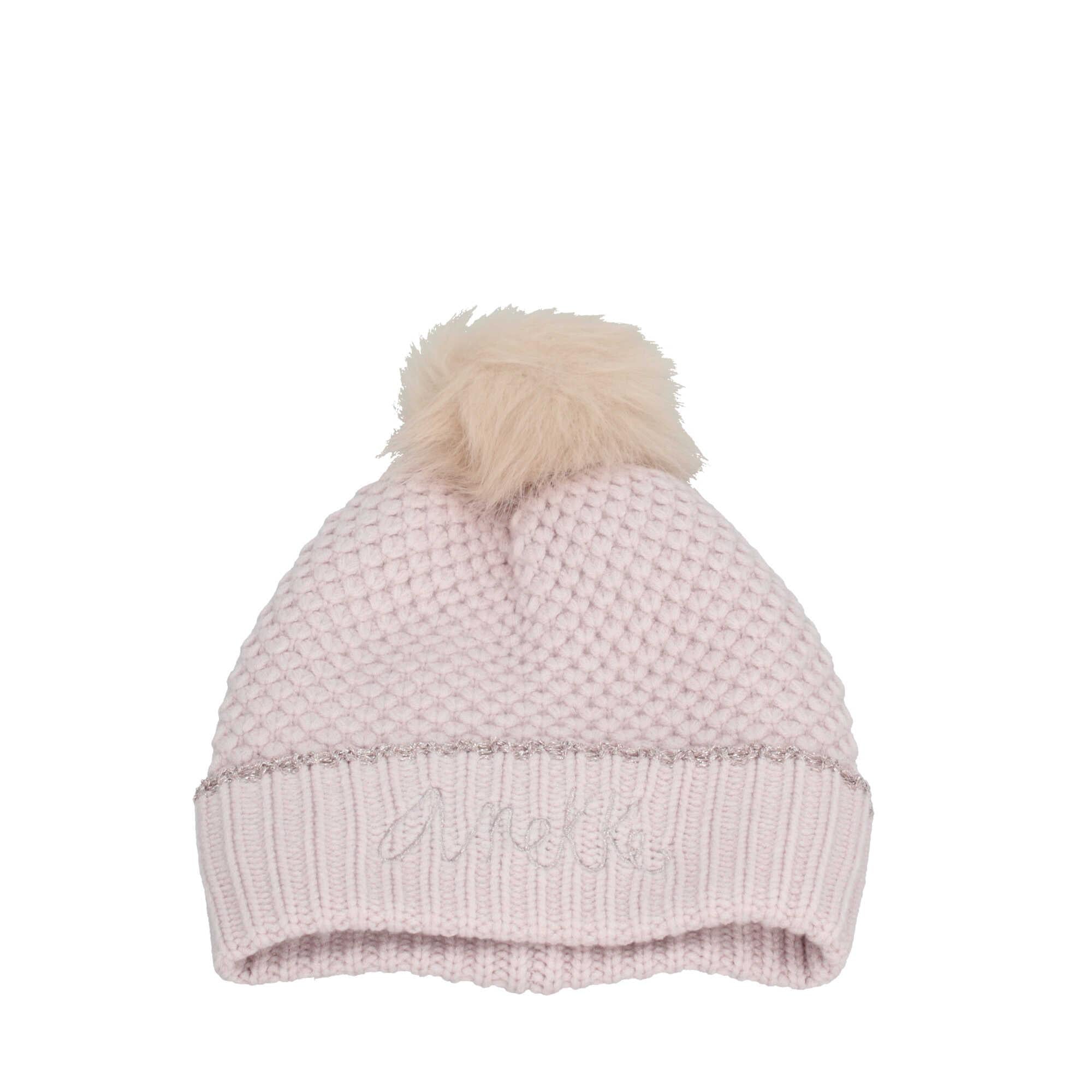 Cappello Anekke in maglia con pompon soffice e bordo risvoltato