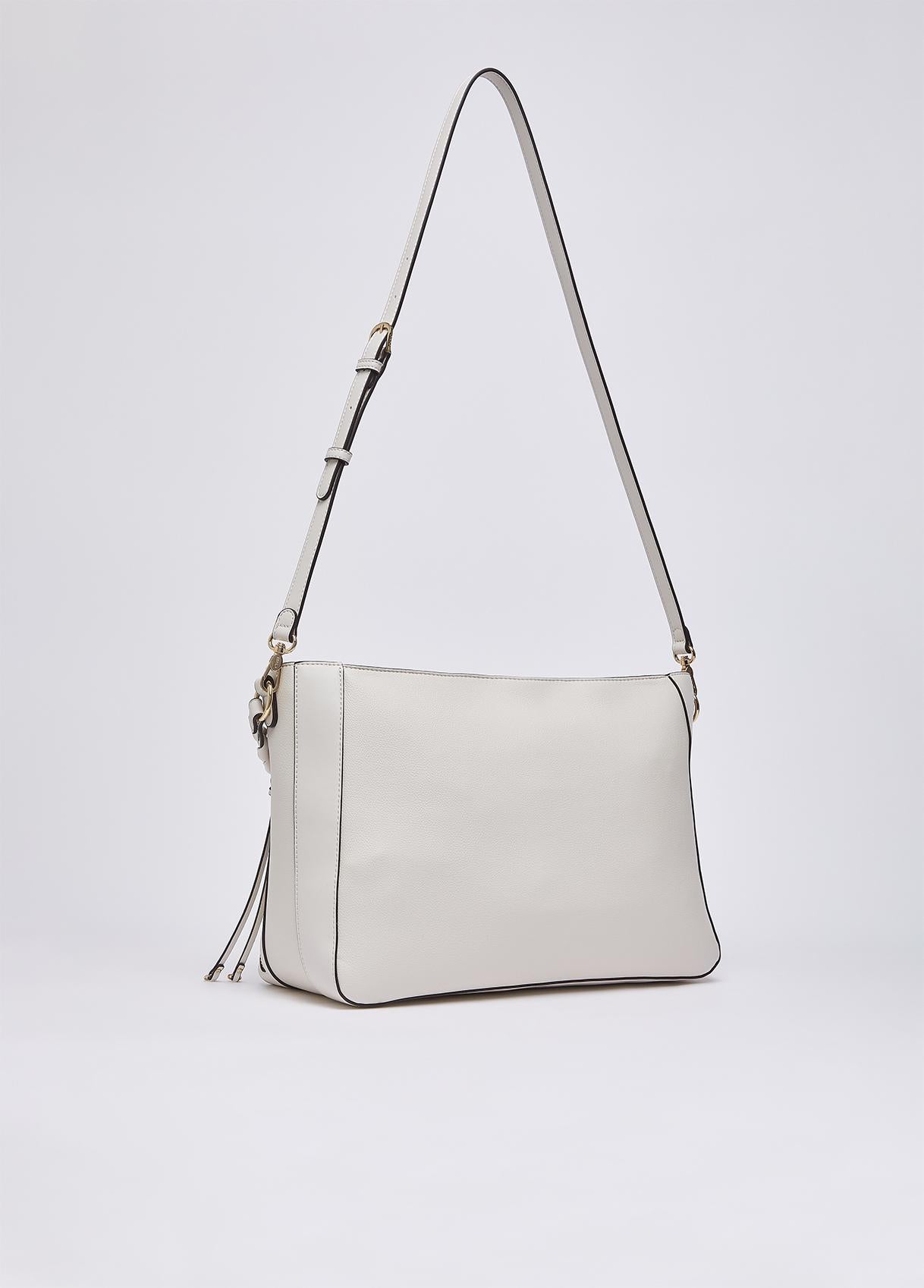 Borsa a spalla Liu Jo elegante con design minimal e dettagli metallici Cream TU | Giò Fashion