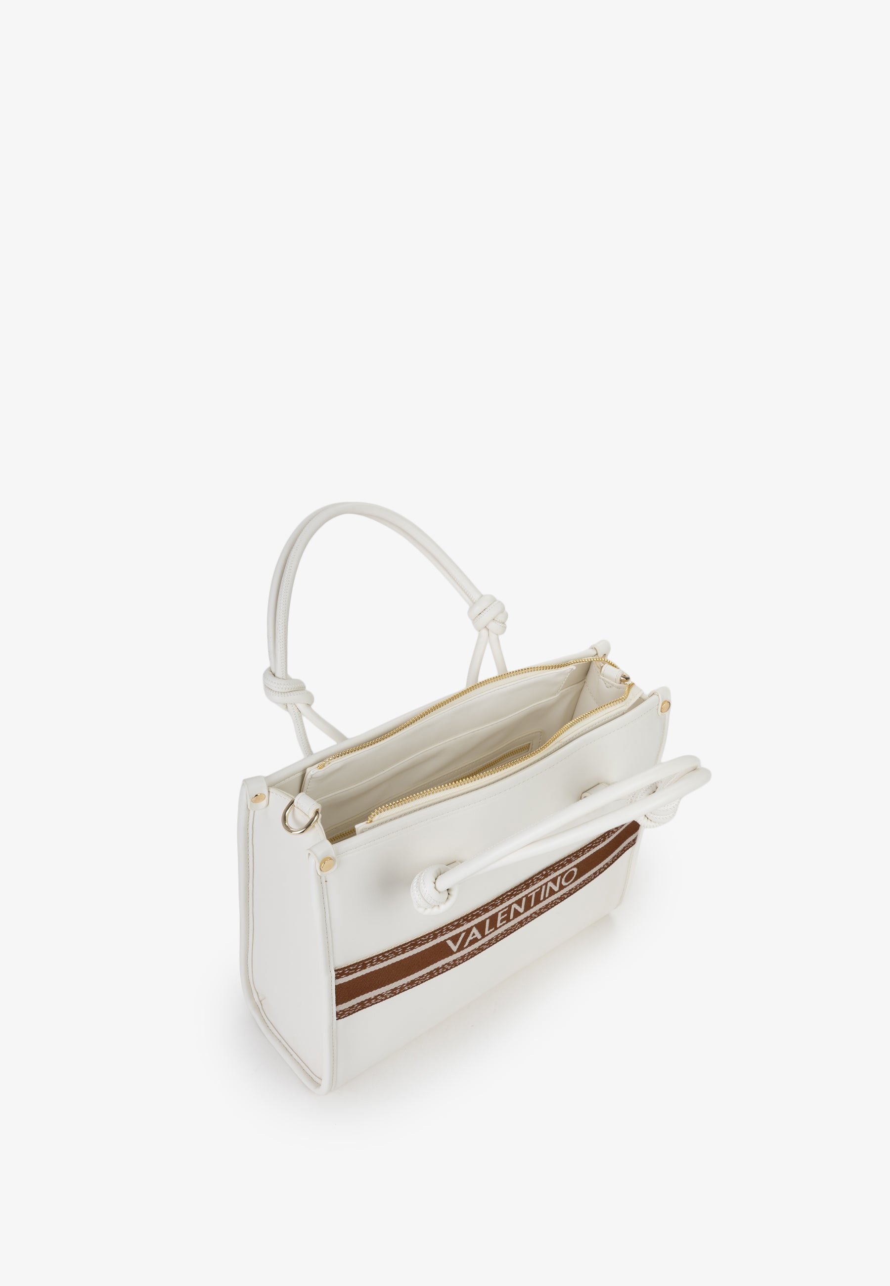 Borsa a mano donna Mario Valentino con tracolla logata e design strutturato Bianco TU | Giò Fashion