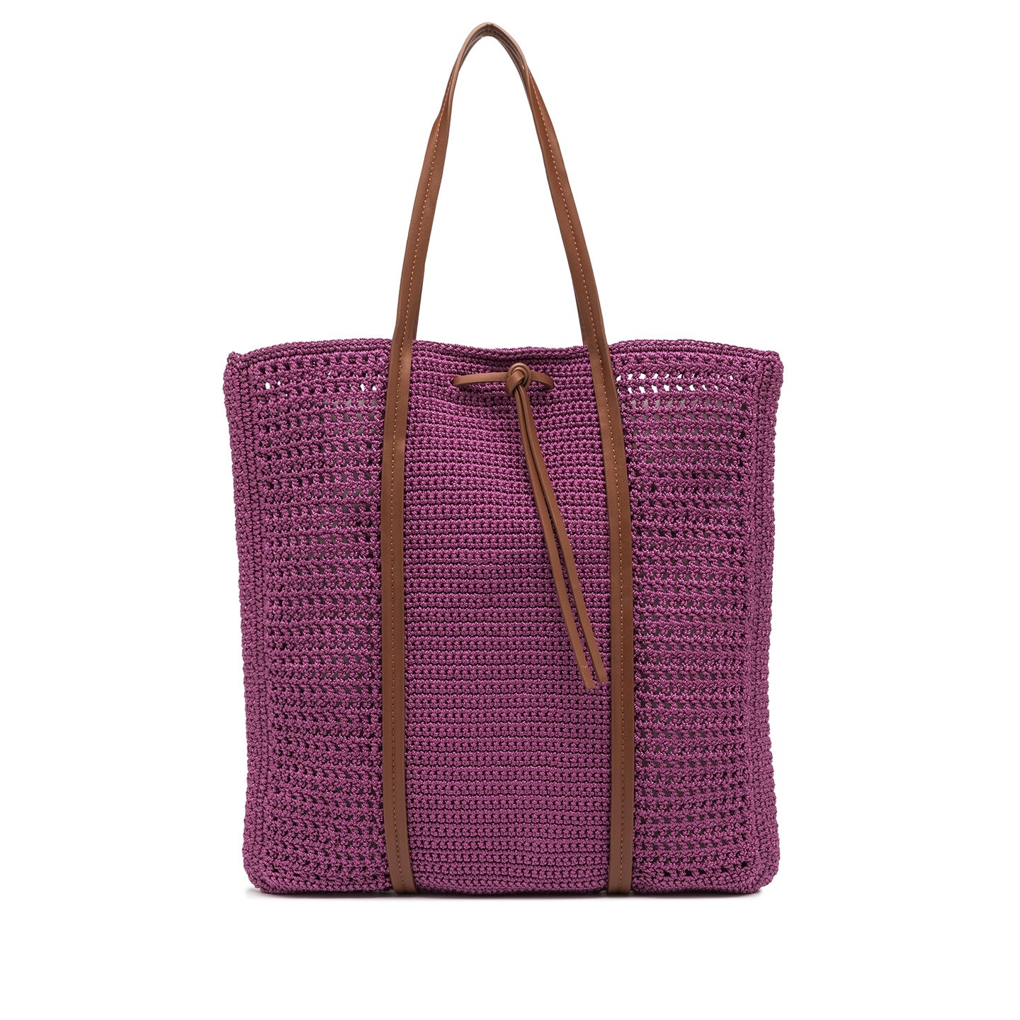Shopping bag Gianni Chiarini in tessuto uncinetto con design raffinato Viola TU | Giò Fashion