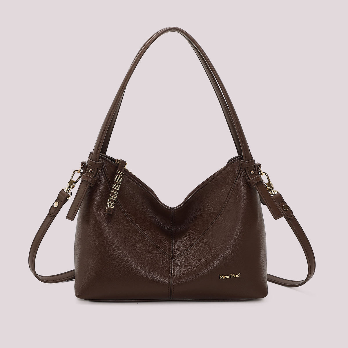 Borsa a Spalla Donna Mimi Mua con Dettaglio Logo sulla Zip