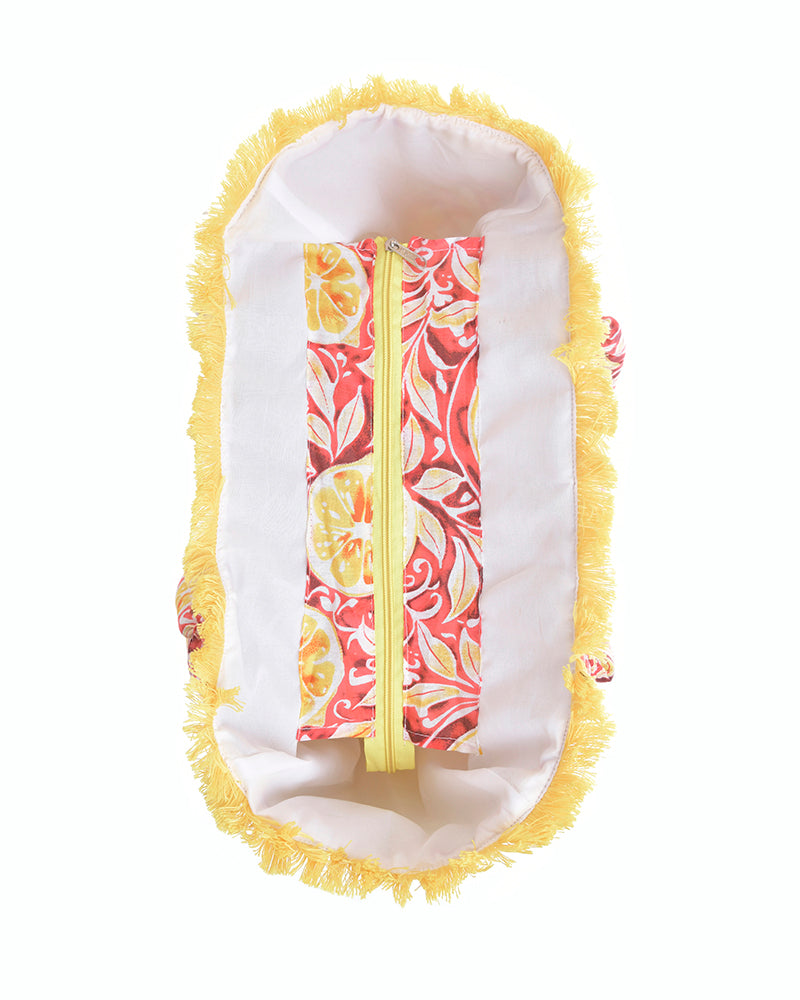 Ble Resort Collection Borsa Rosso in Tessuto con Fiori