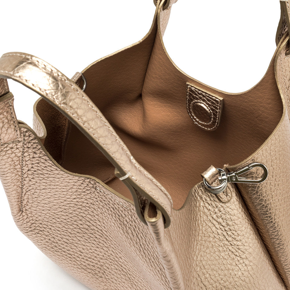 Borsa a Tracolla Gianni Chiarini Dua in pelle metallizzata BRONZE TU | Giò Fashion