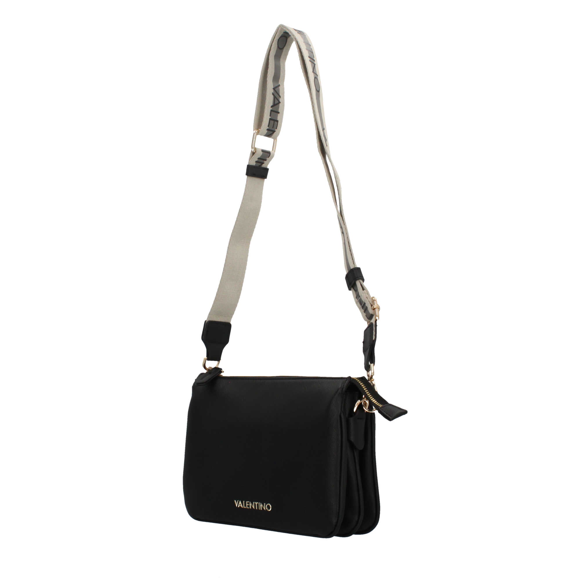 Valentino pochette elegante con tracolla rimovibile e logo frontale Nero TU | Giò Fashion