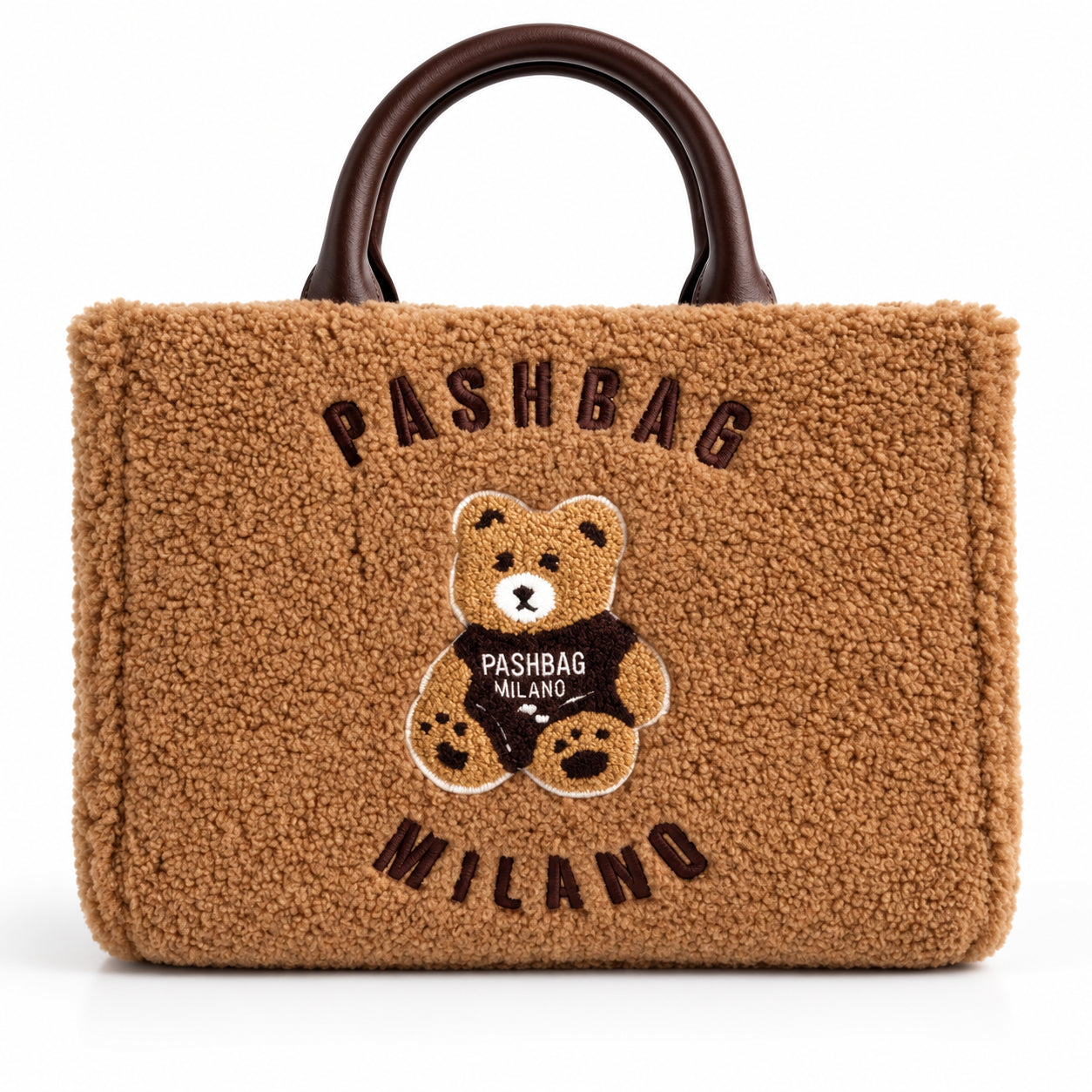 PashBag Borsa a Mano Morbida con Orsetto Ricamato
