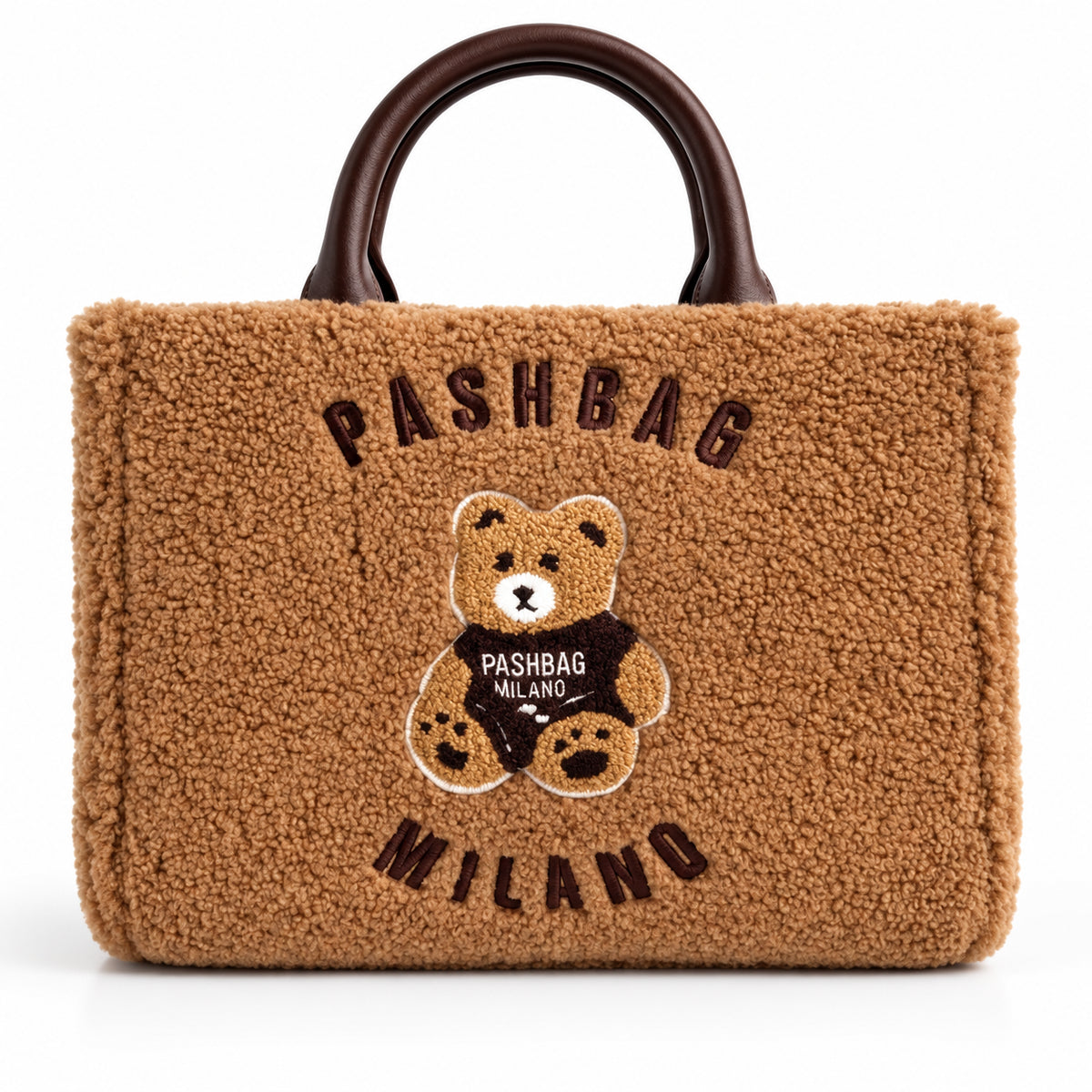 PashBag Borsa a Mano Morbida con Orsetto Ricamato