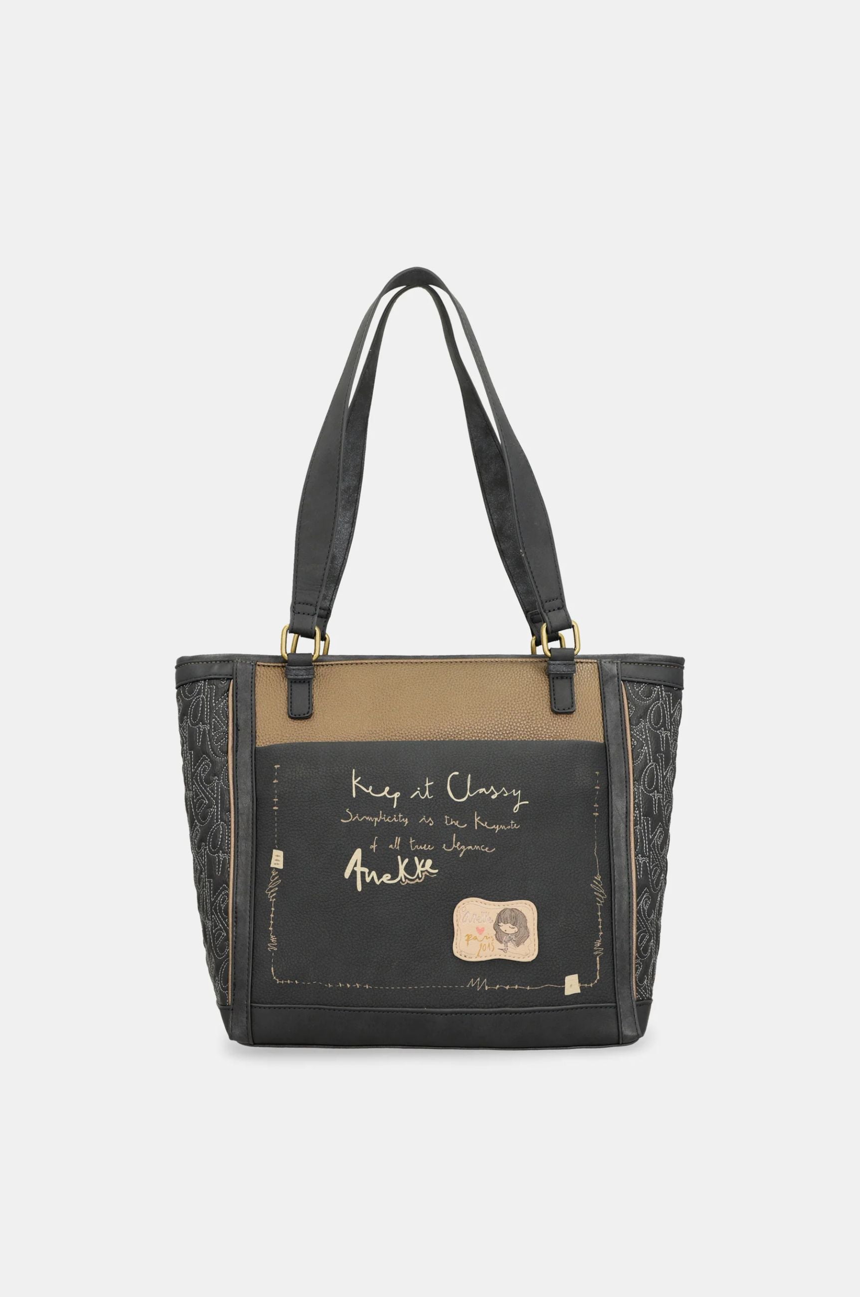 Shopper Anekke Contemporary con manici lunghi e tasca frontale BLU TU | Giò Fashion