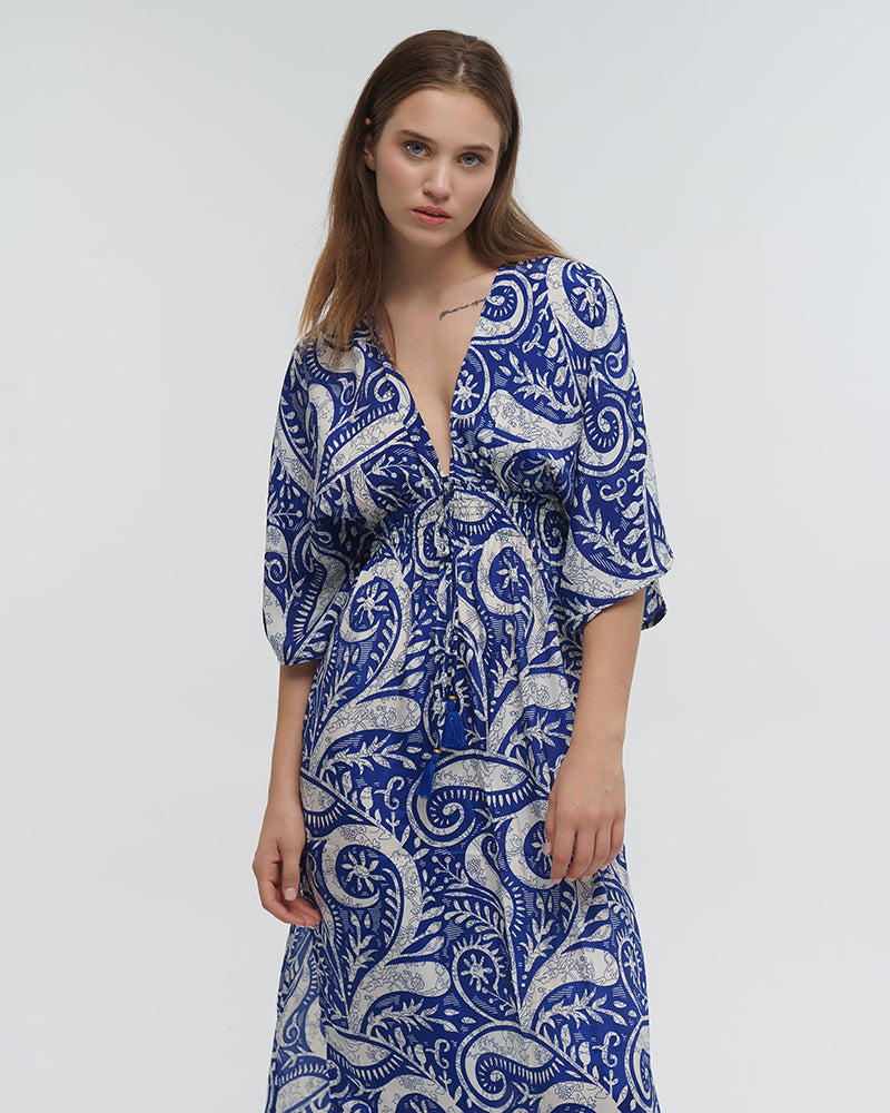 Ble Resort Collection Abito Lungo con Stampa a Maniche 3/4