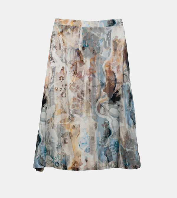 Gonna midi Anekke con stampa artistica e cintura Blu S/M | Giò Fashion